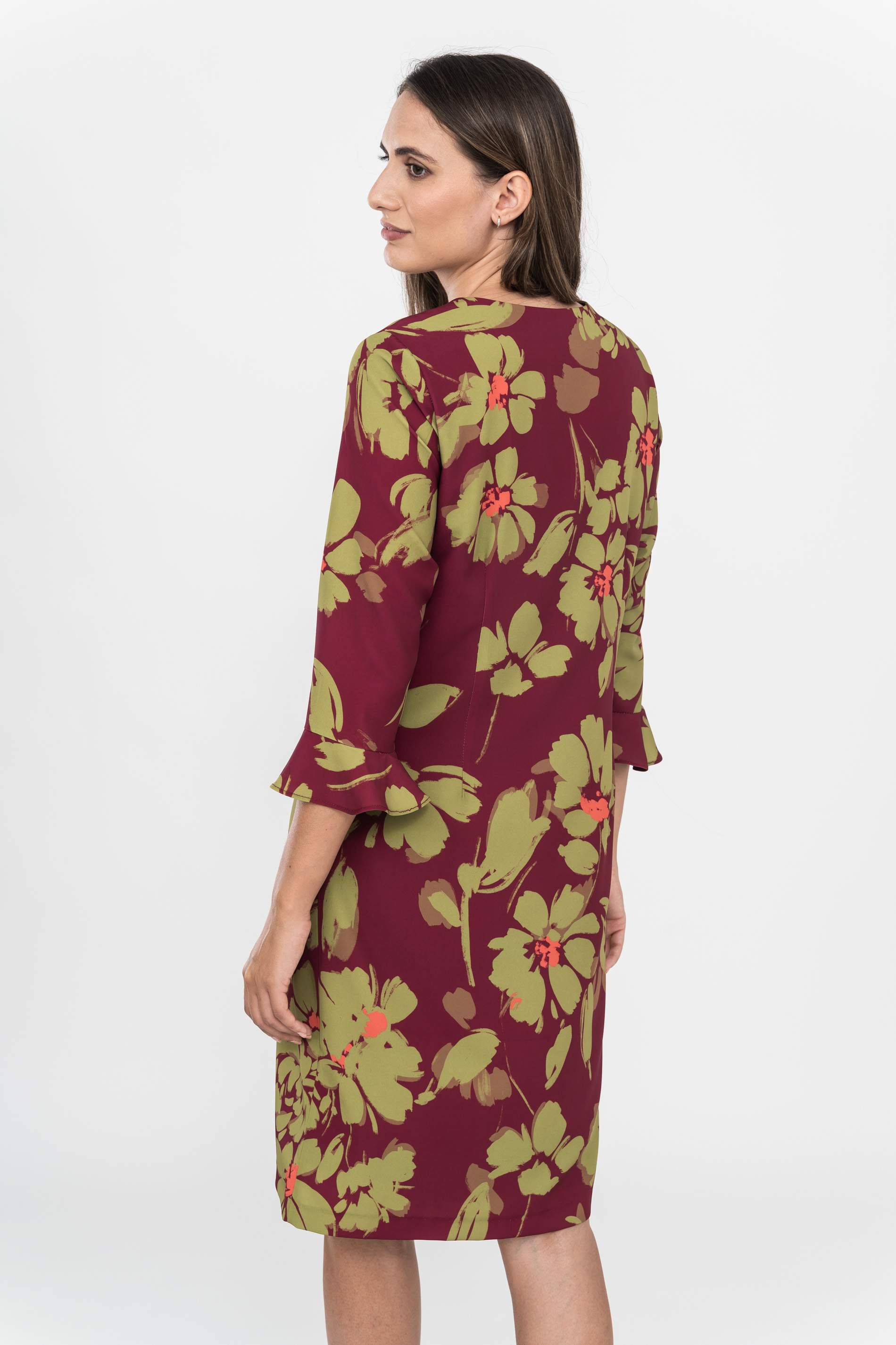 VESTIDO MANGA VOLANTE FLORAL