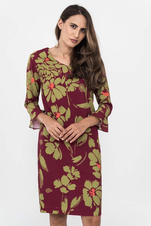 VESTIDO MANGA VOLANTE FLORAL