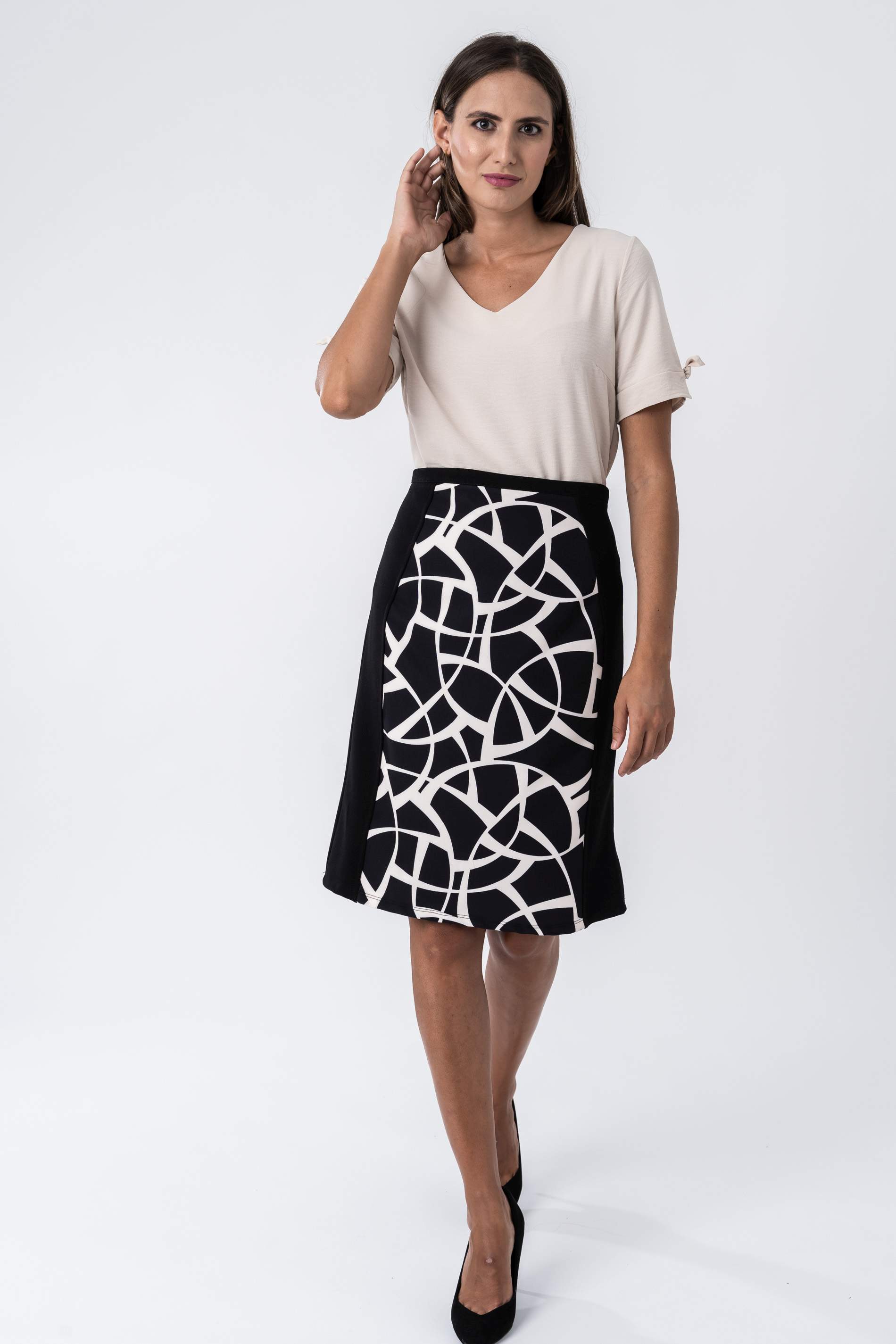 FALDA COMBINADA RECTA