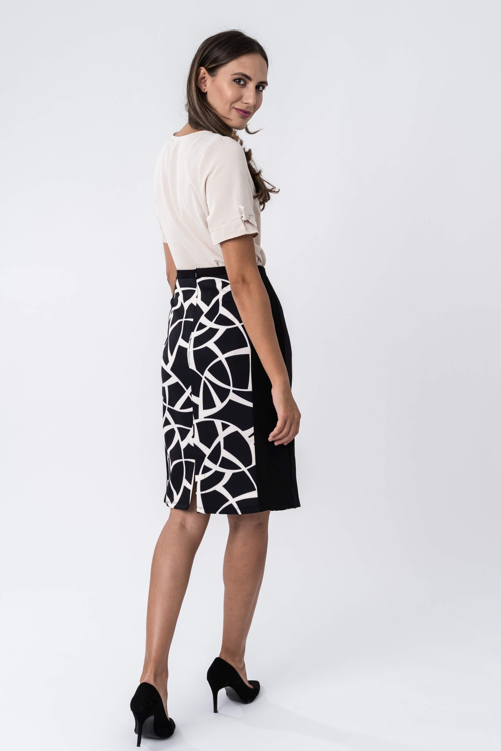 FALDA COMBINADA RECTA