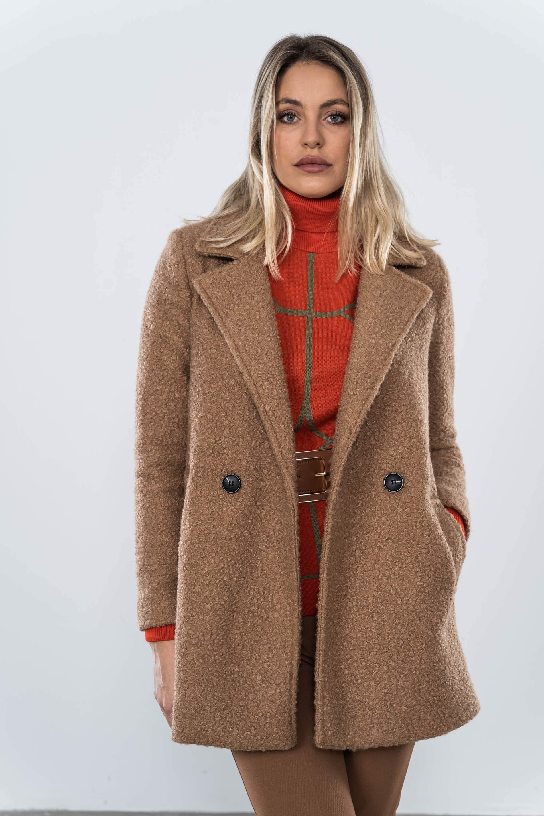 CHAQUETON CRUZADO BAGUILLA CAMEL