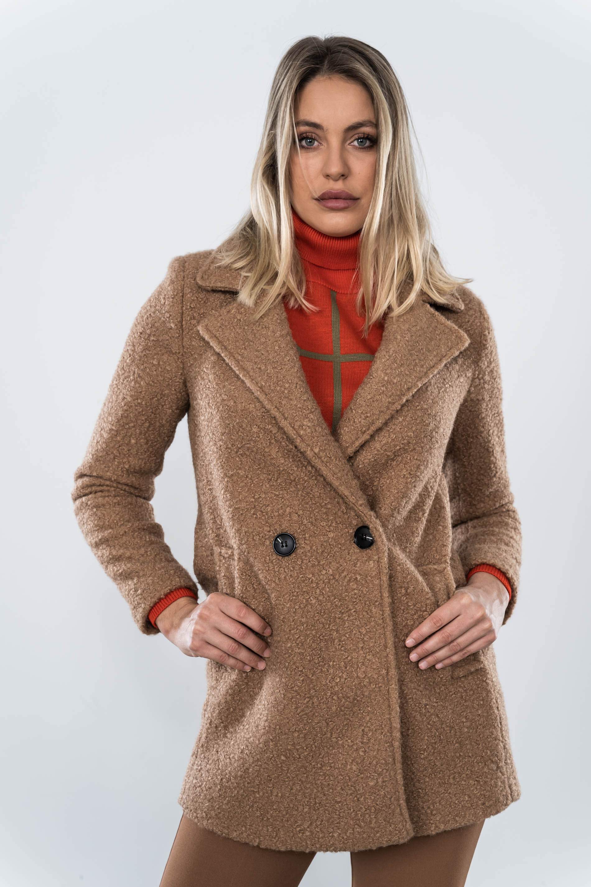 CHAQUETON CRUZADO BAGUILLA CAMEL