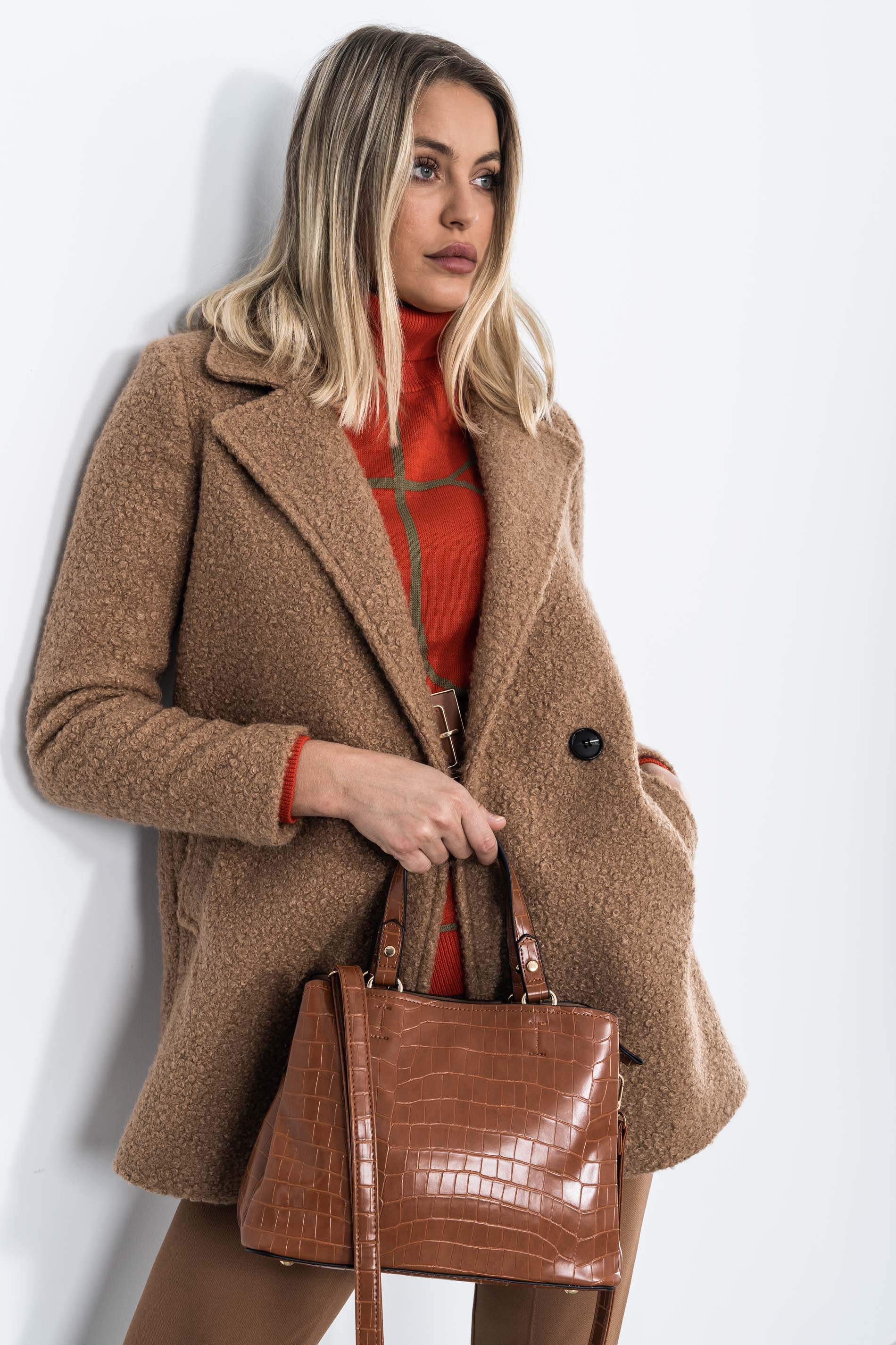 CHAQUETON CRUZADO BAGUILLA CAMEL