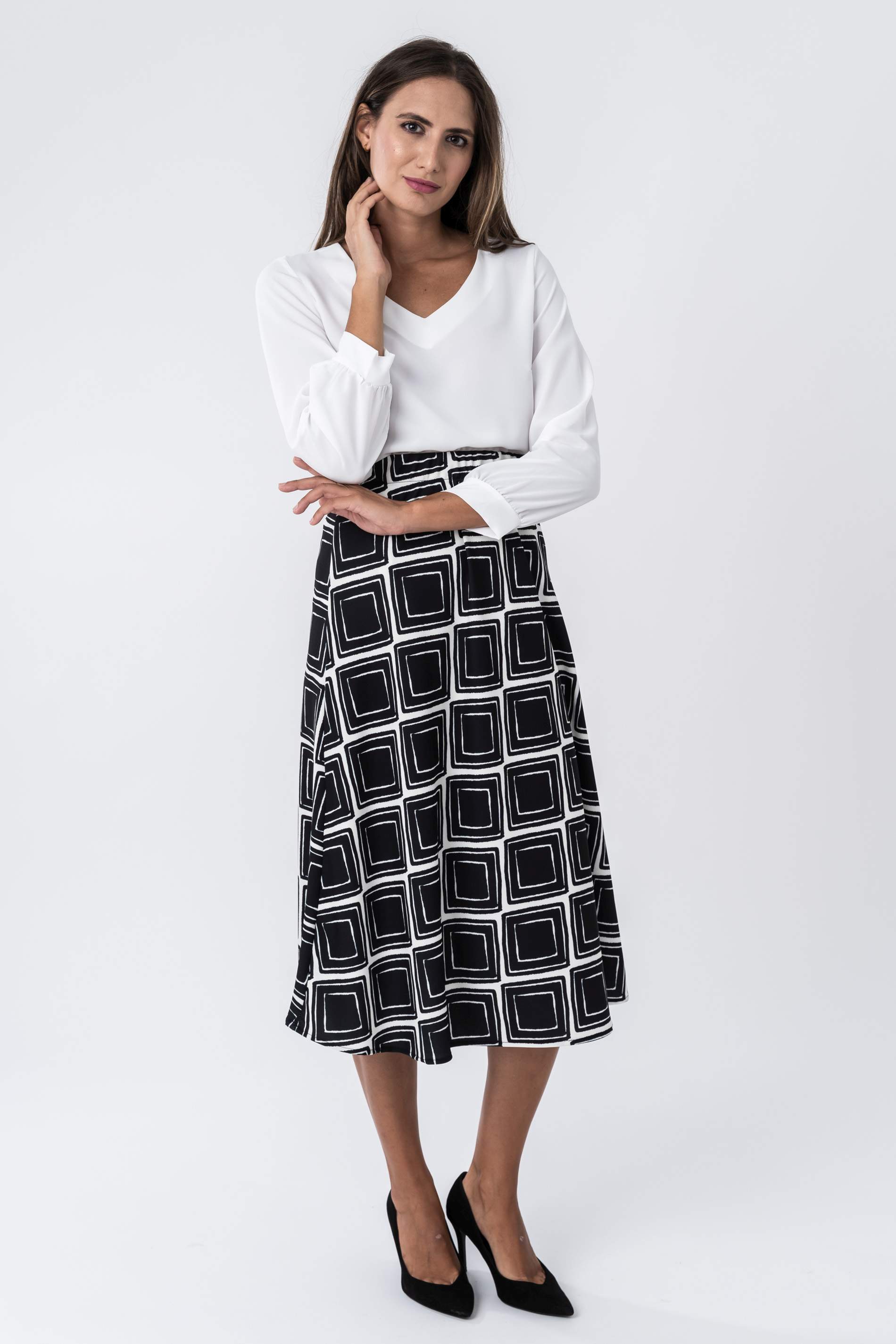 FALDA EVASE ESTAMPADO GEOMETRICO