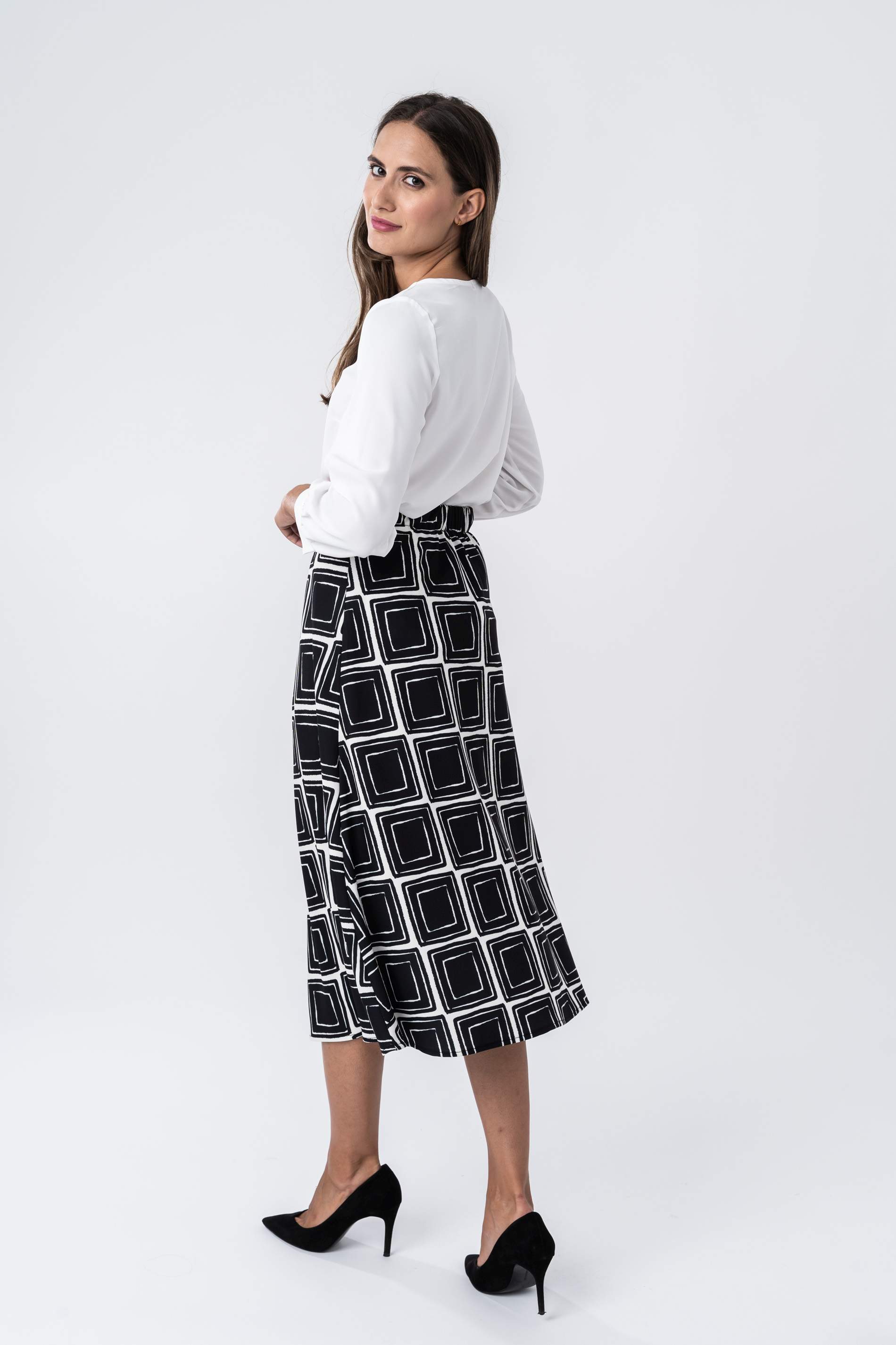 FALDA EVASE ESTAMPADO GEOMETRICO