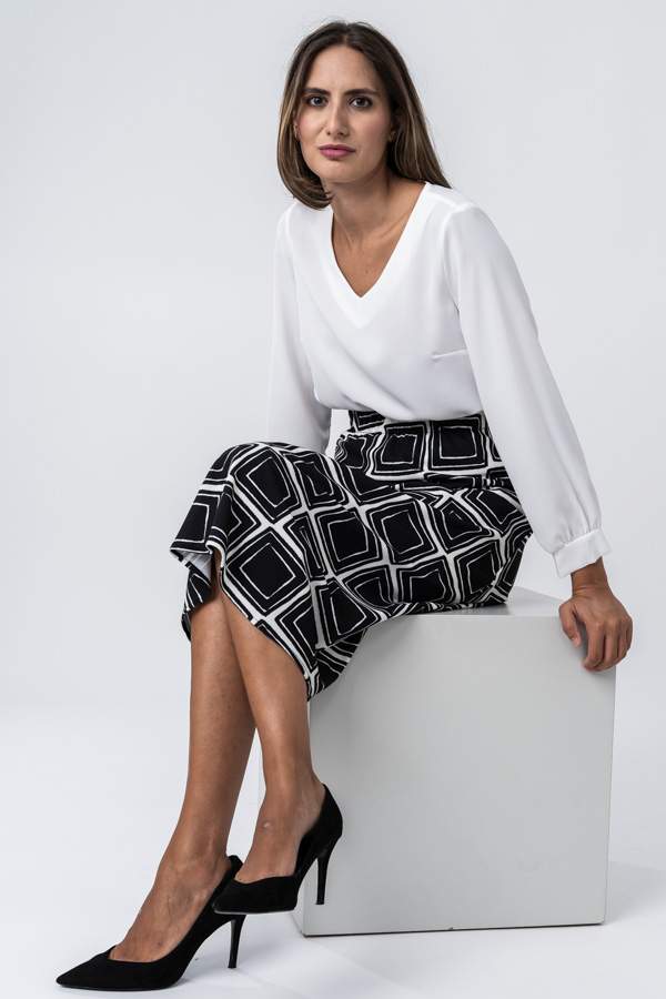 FALDA EVASE ESTAMPADO GEOMETRICO