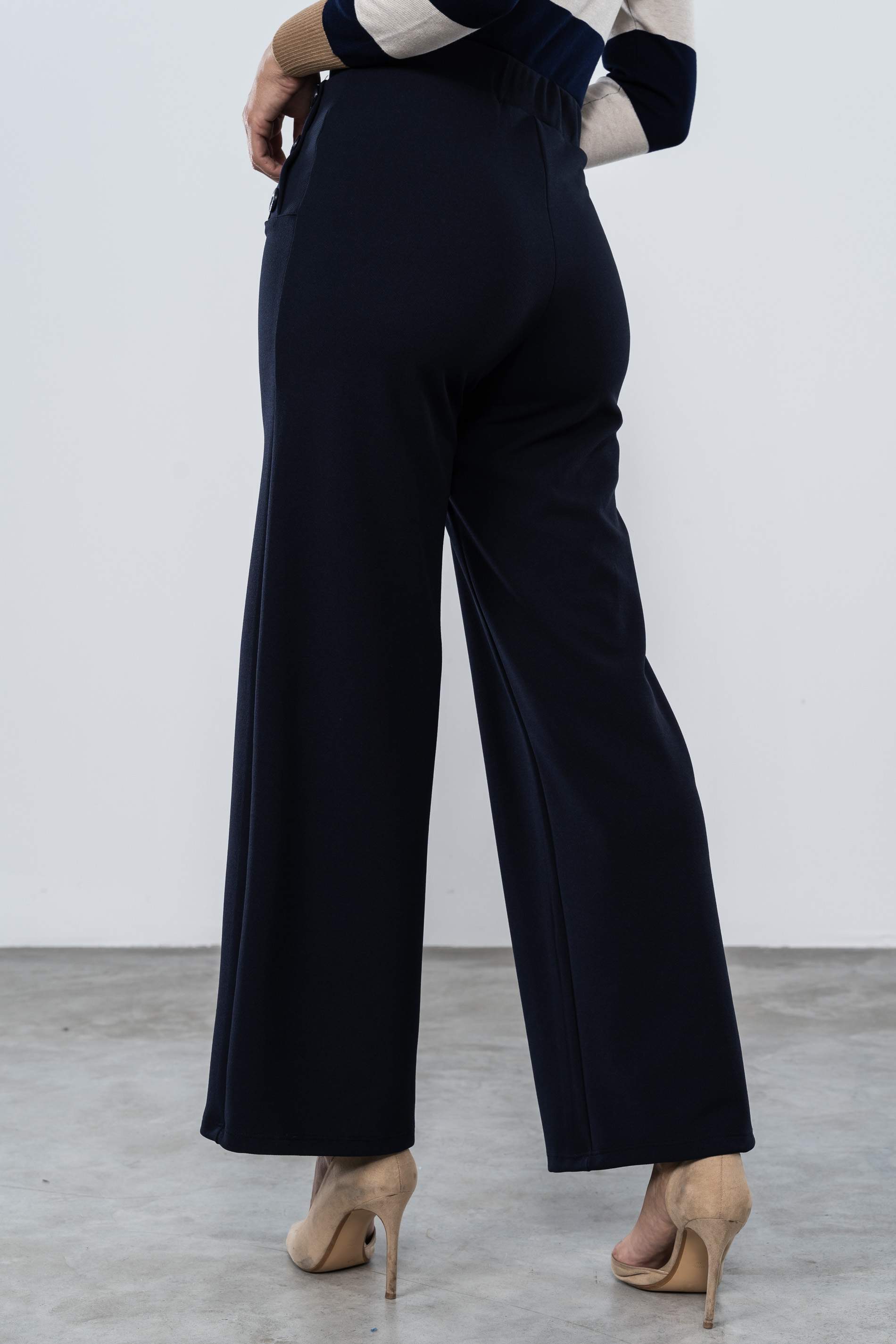 PANTALON ANCHO BOTONES MARINO