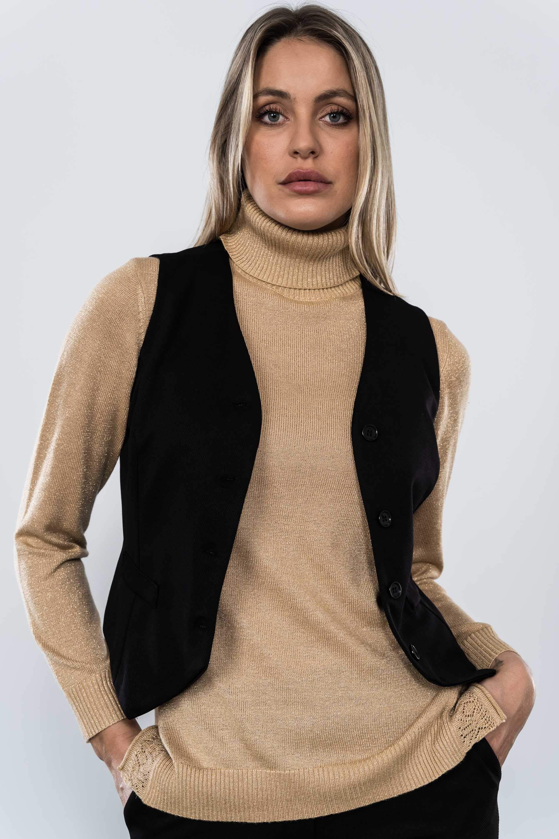 CHALECO BOTONES NEGRO