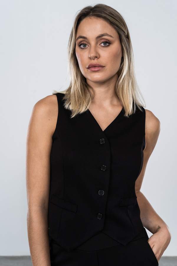 CHALECO BOTONES NEGRO