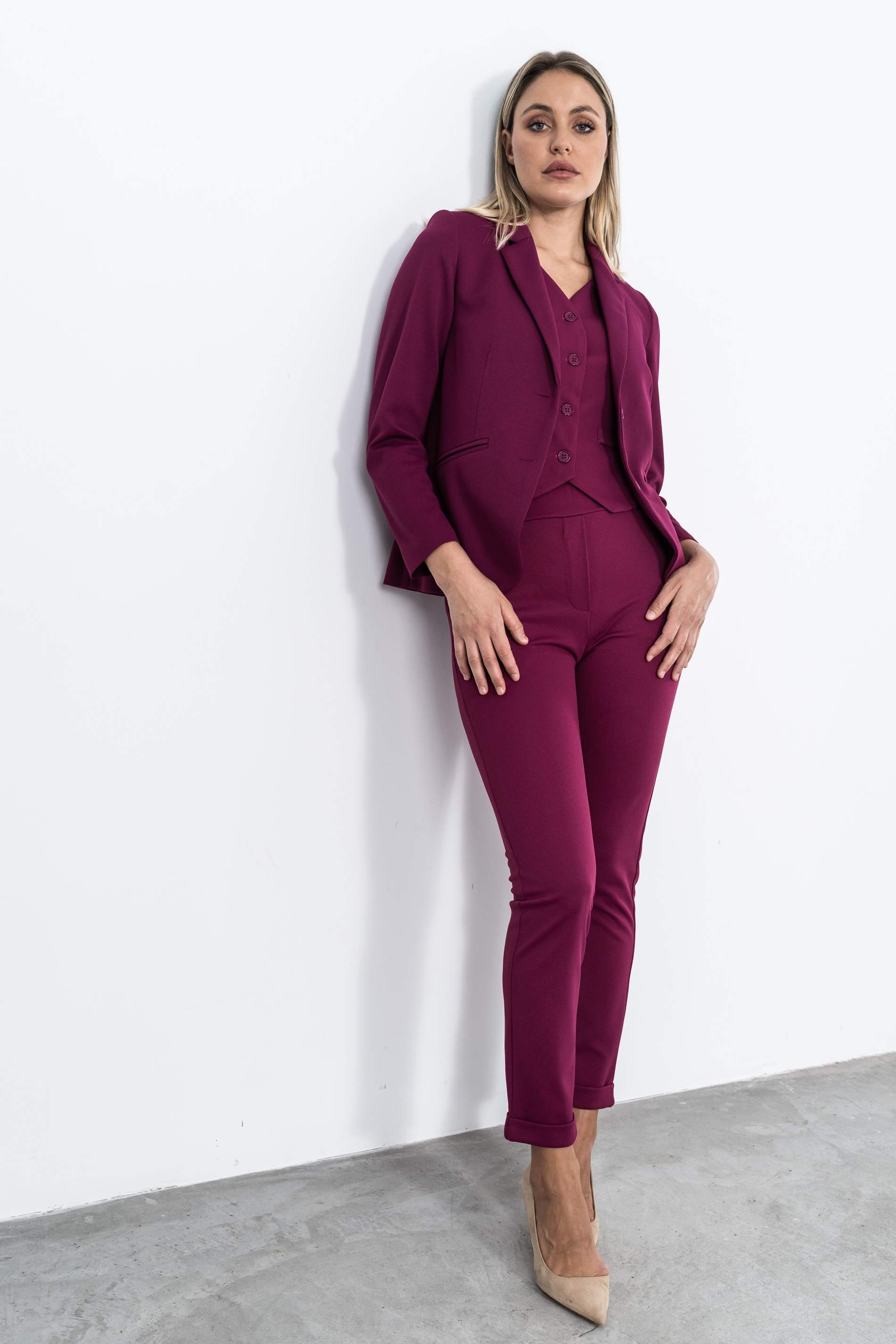 PANTALON HOLGADO VUELTA BURDEOS