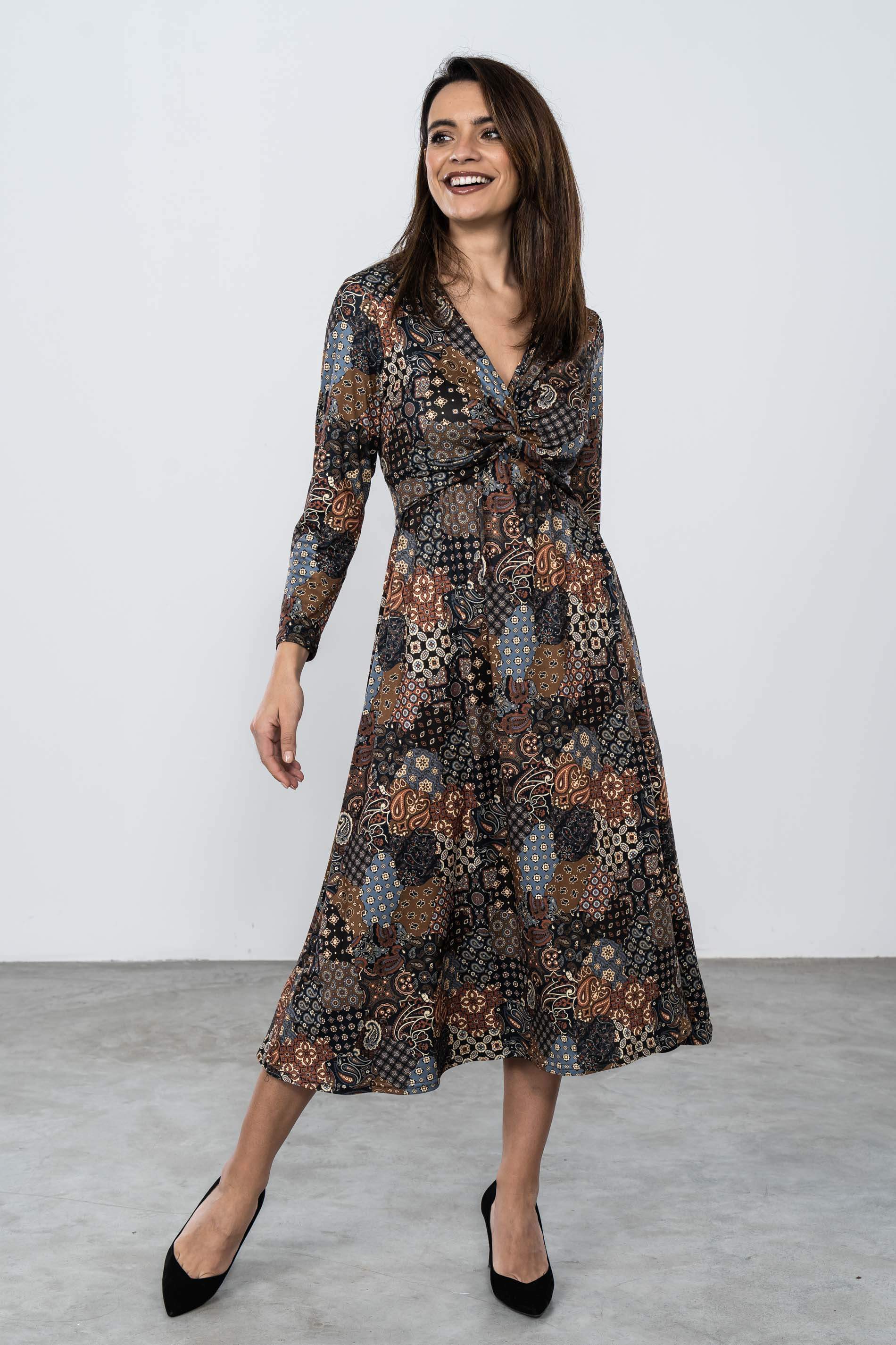 VESTIDO PUNTO NUDO PATCHWORD