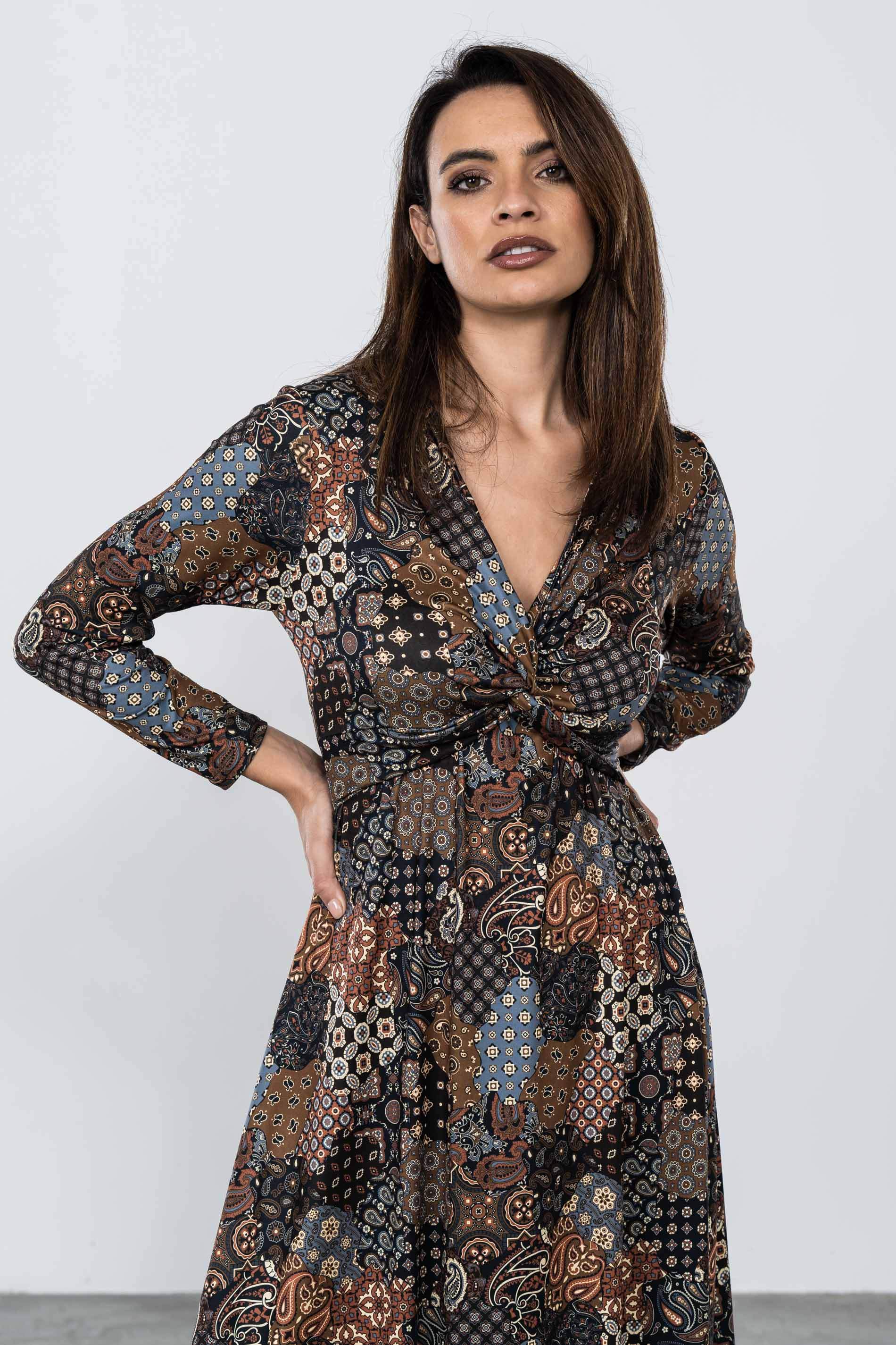 VESTIDO PUNTO NUDO PATCHWORD