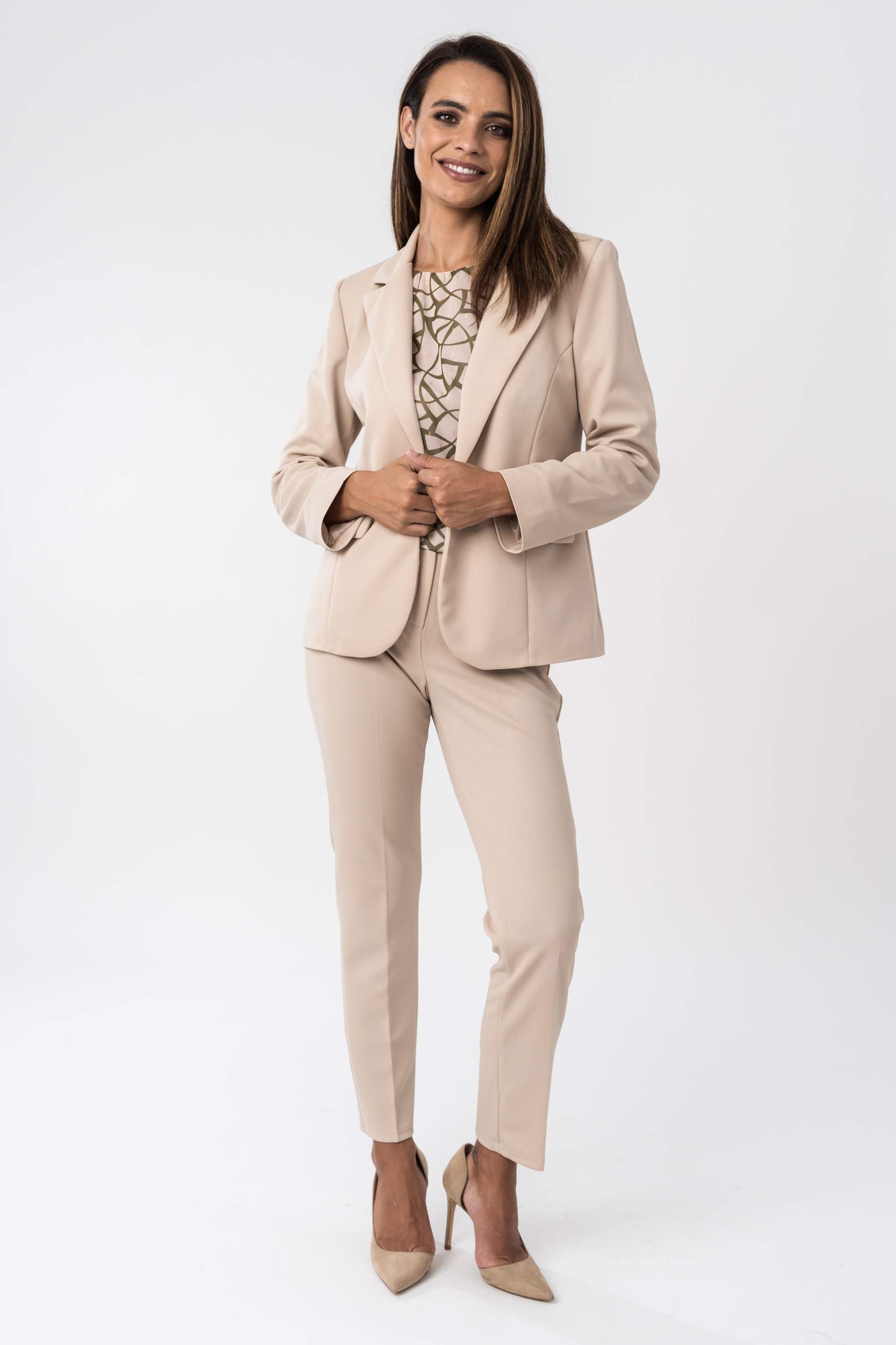 PANTALON CINTURA ELASTICA BEIGE