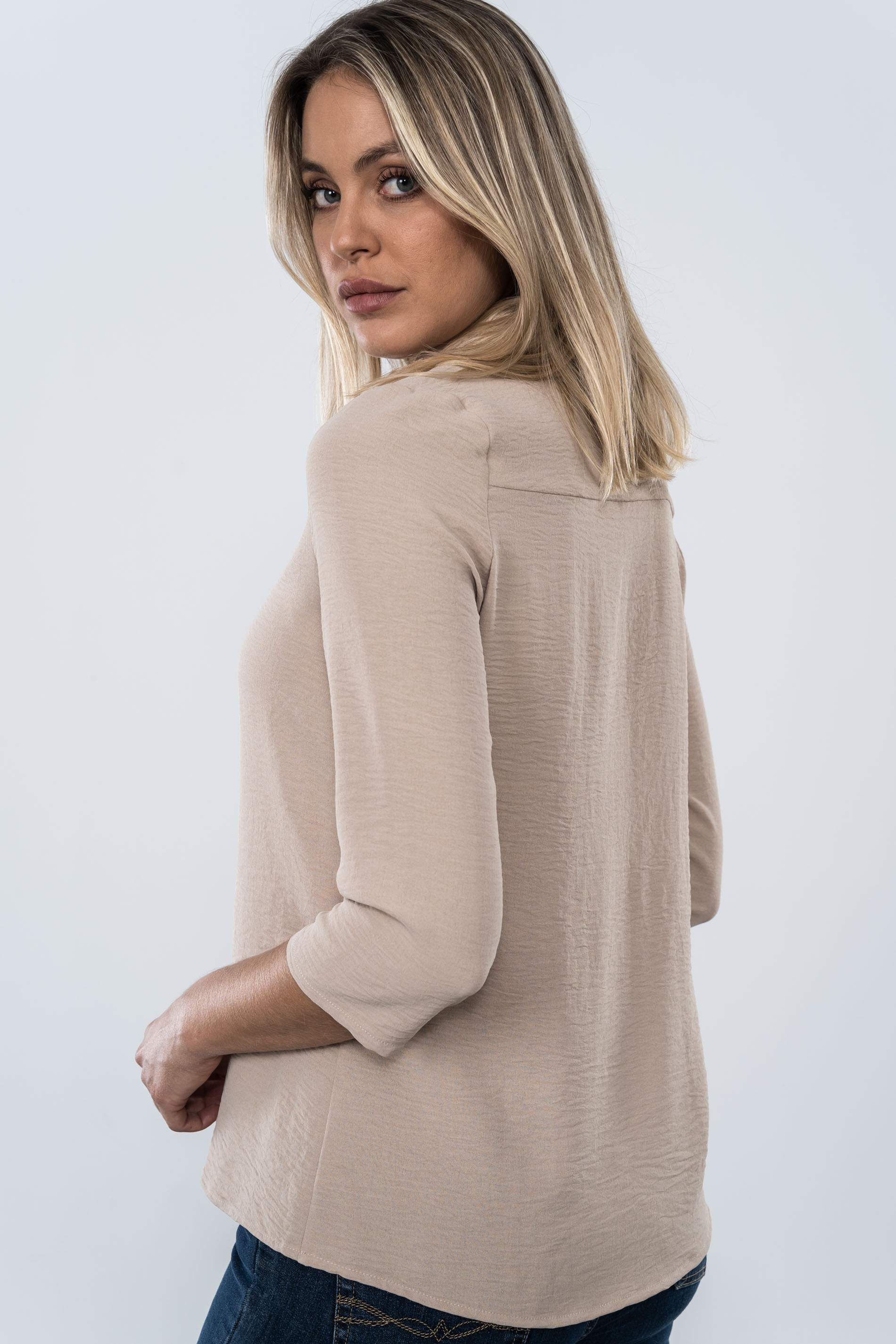BLUSA BOTONES TABLA BEIGE