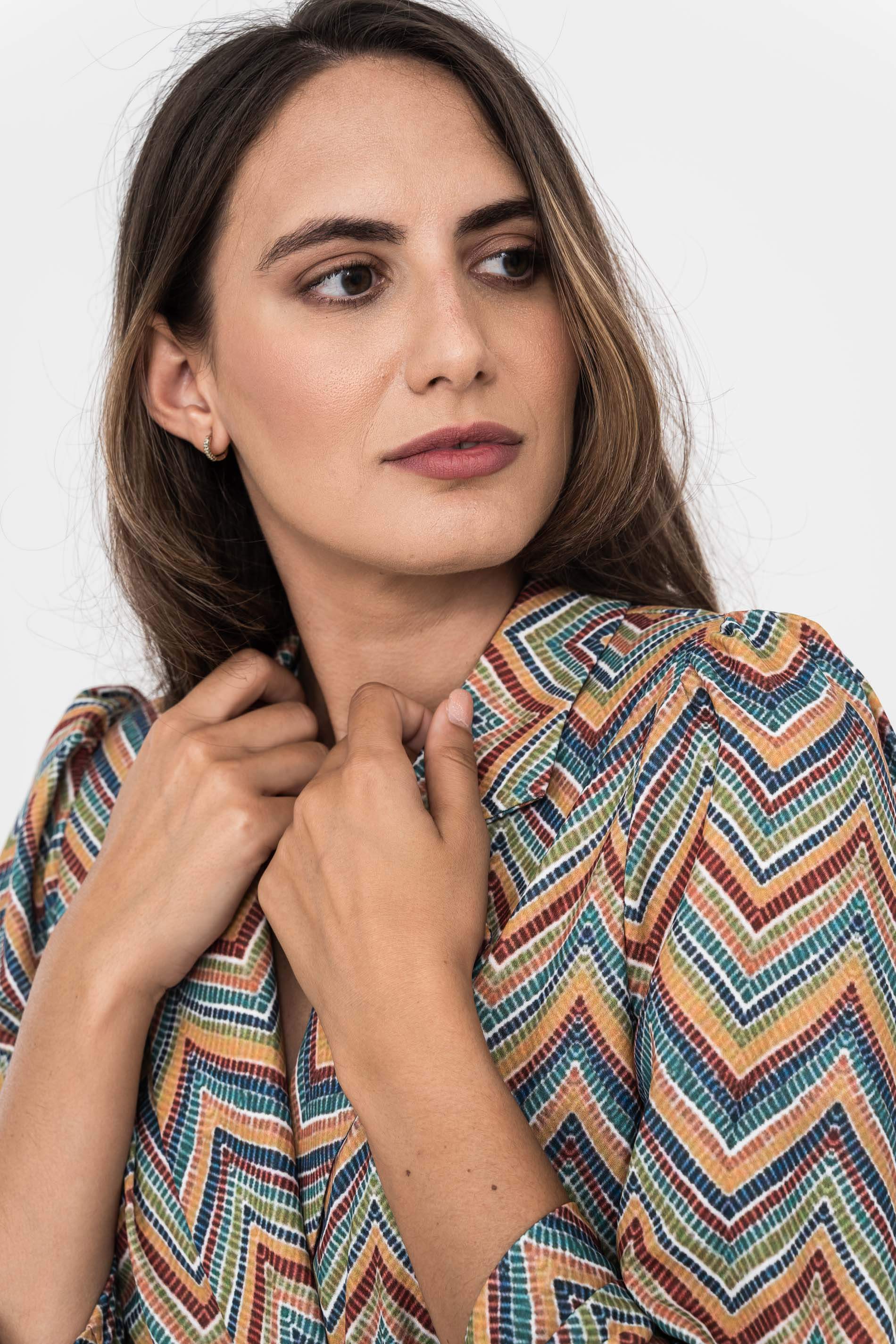 CHAQUETA ZIG-ZAG CINTURON