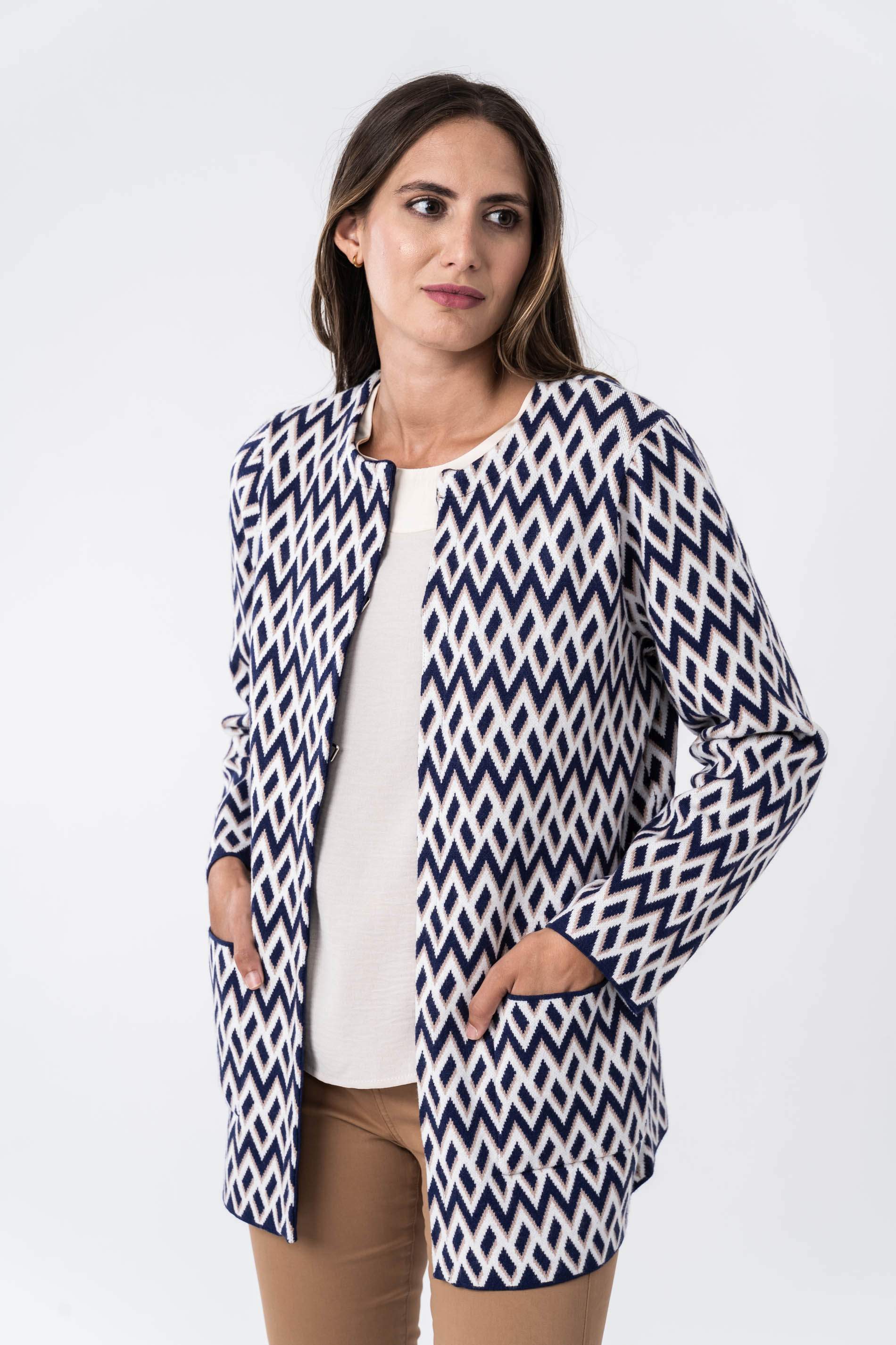 CHAQUETA PUNTO TIRA ROMBOS