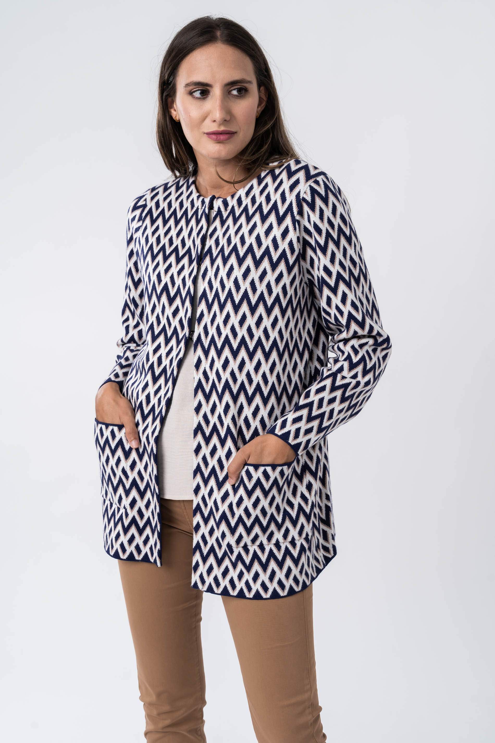 CHAQUETA PUNTO TIRA ROMBOS