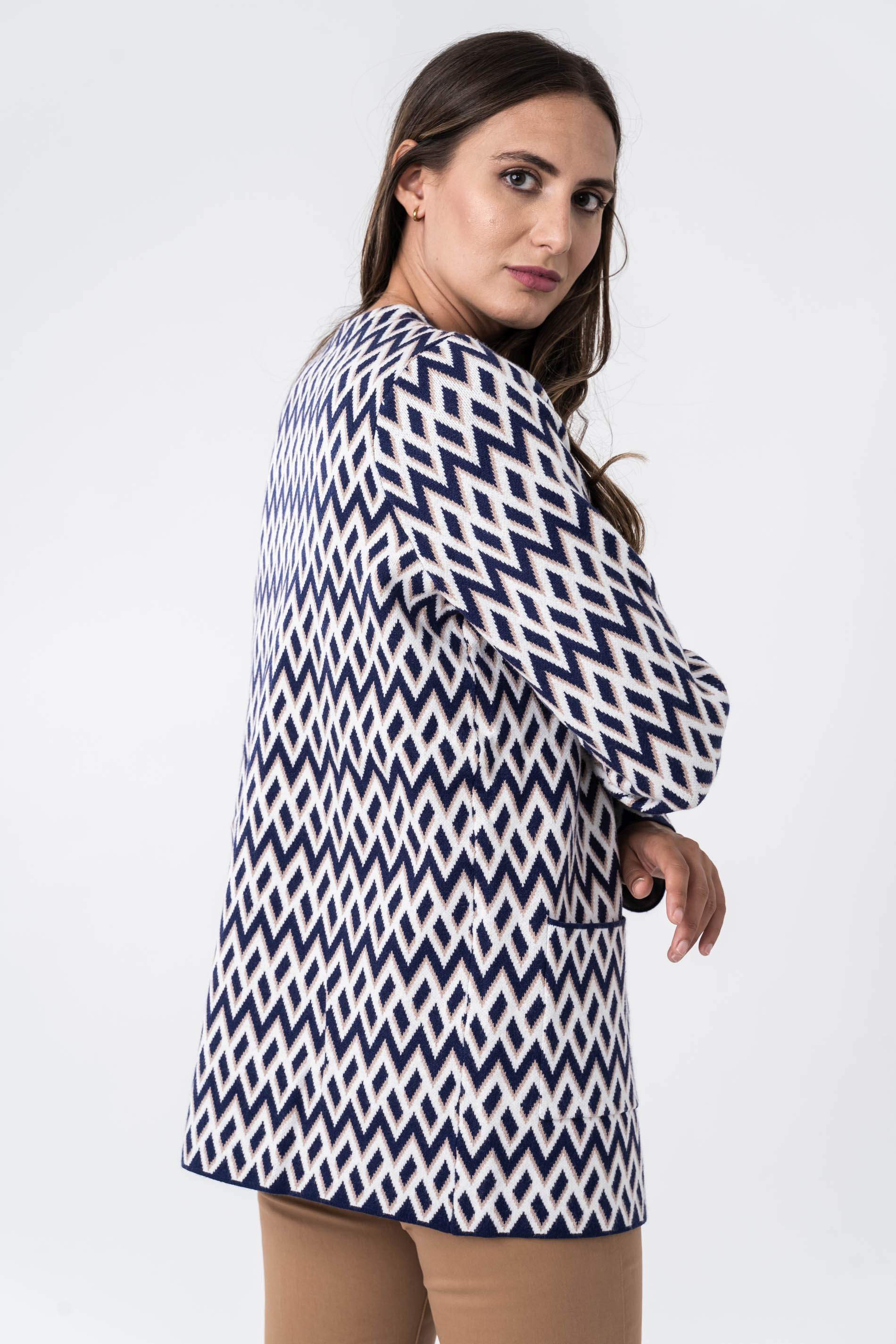 CHAQUETA PUNTO TIRA ROMBOS