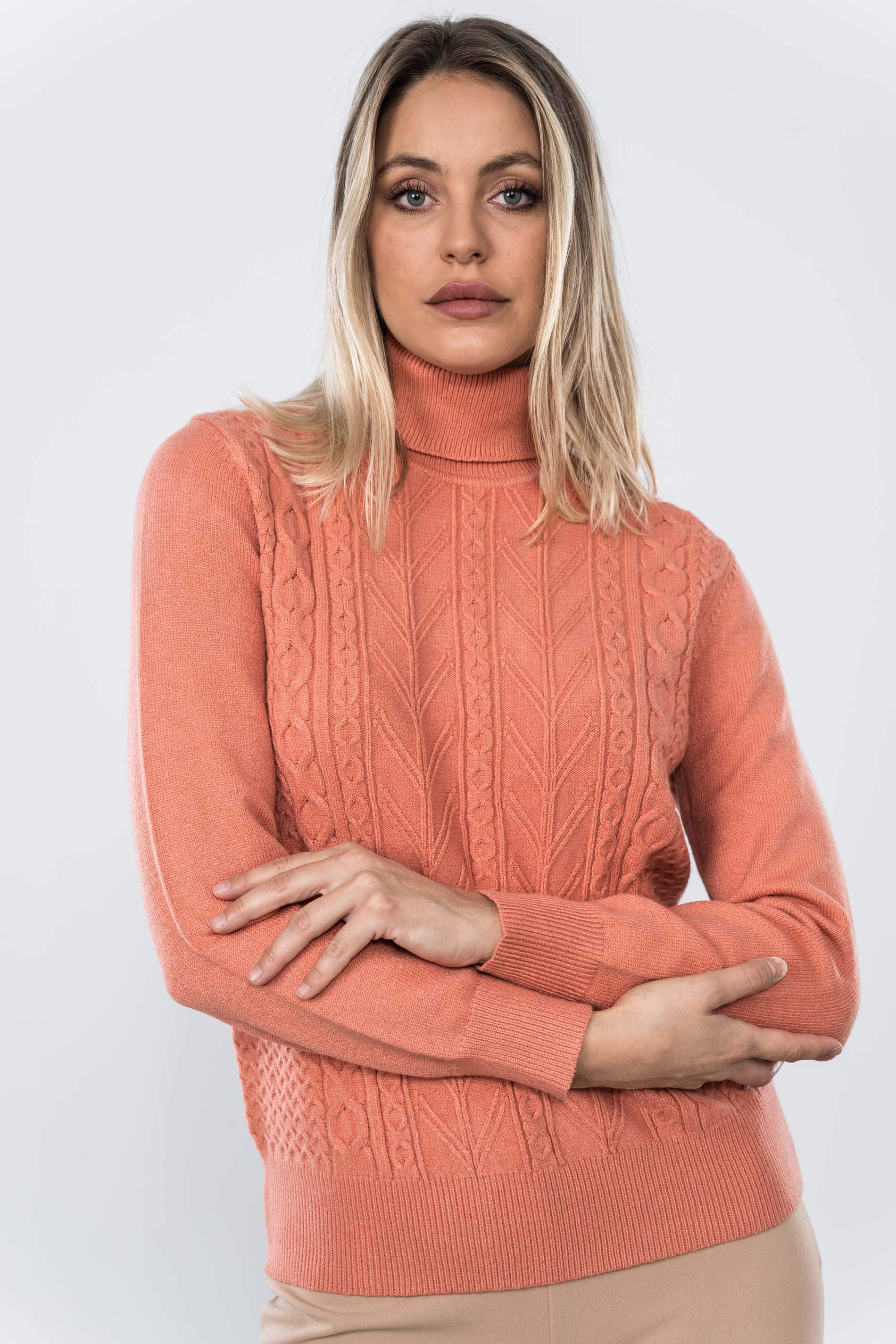 JERSEY CUELLO CISNE OCHOS MANDARINA