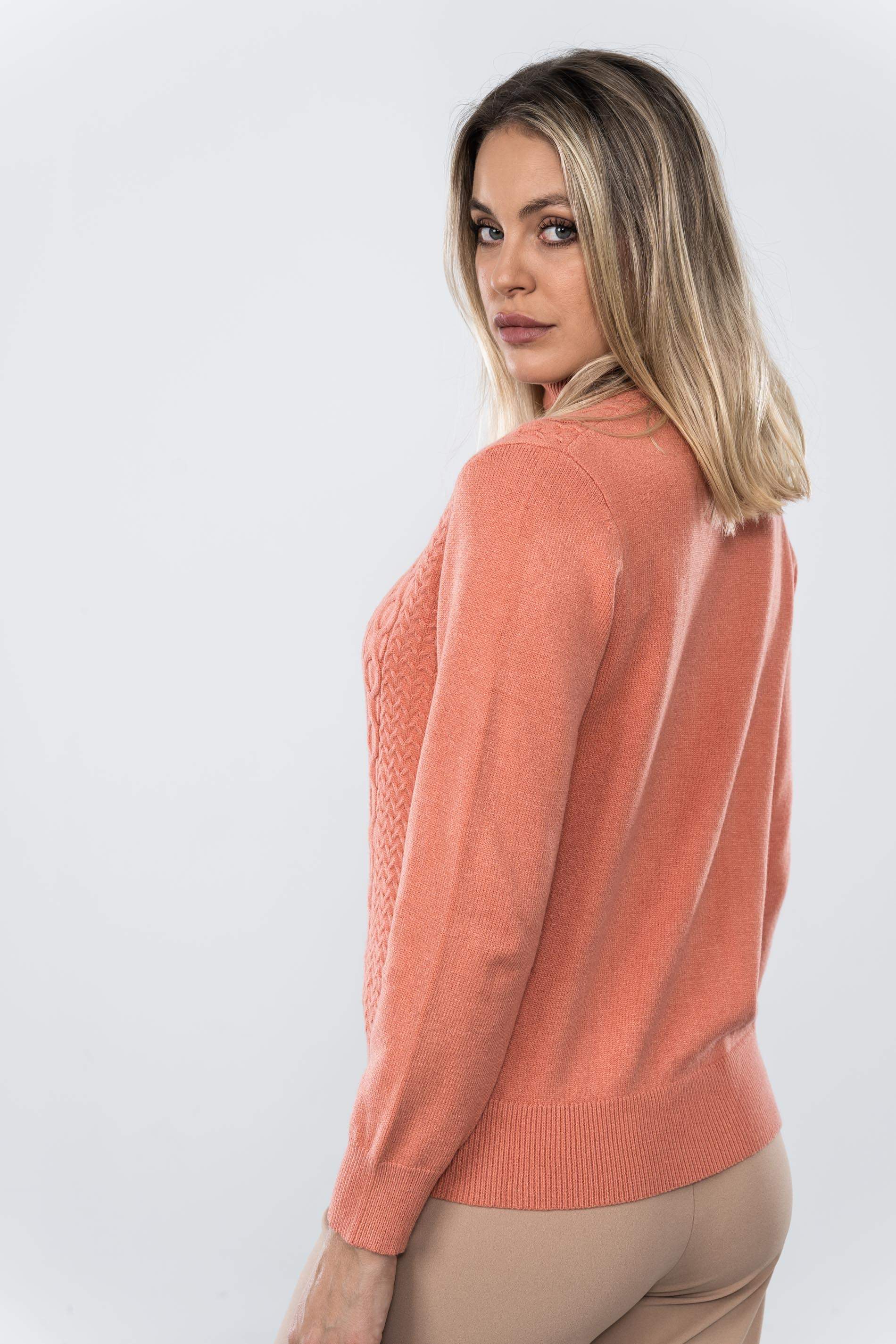 JERSEY CUELLO CISNE OCHOS MANDARINA