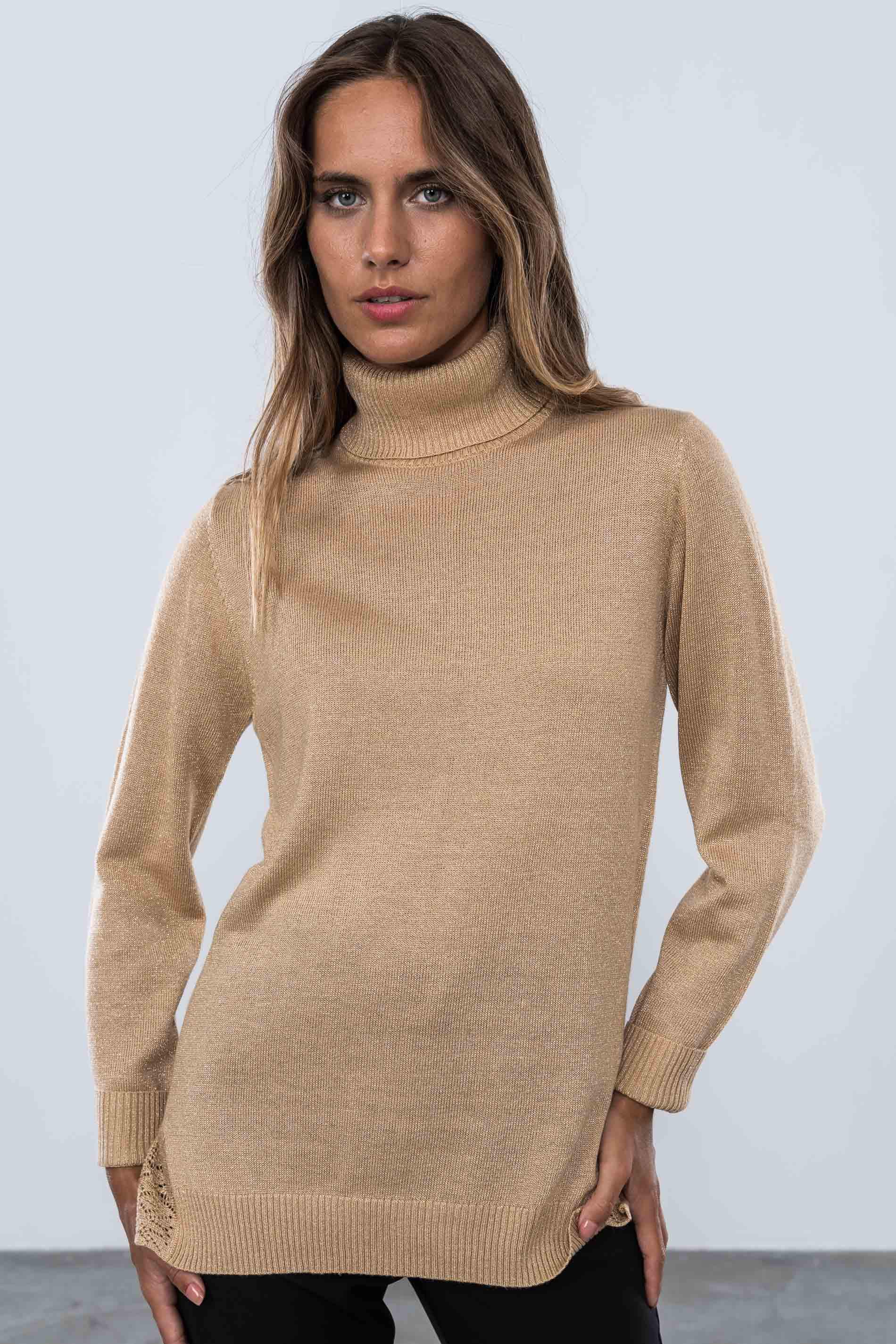 JERSEY C/CISNE LUREX BEIGE