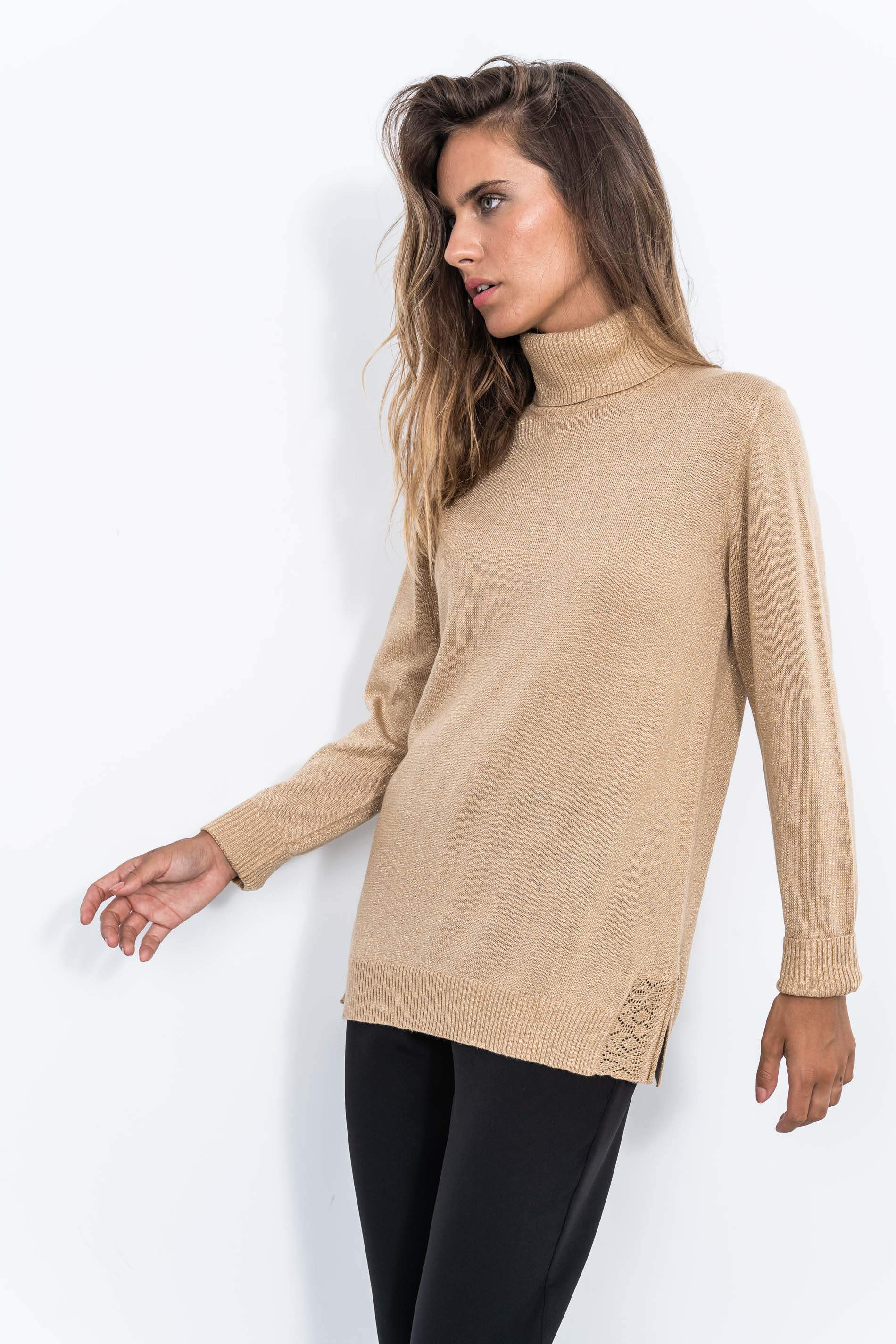 JERSEY C/CISNE LUREX BEIGE