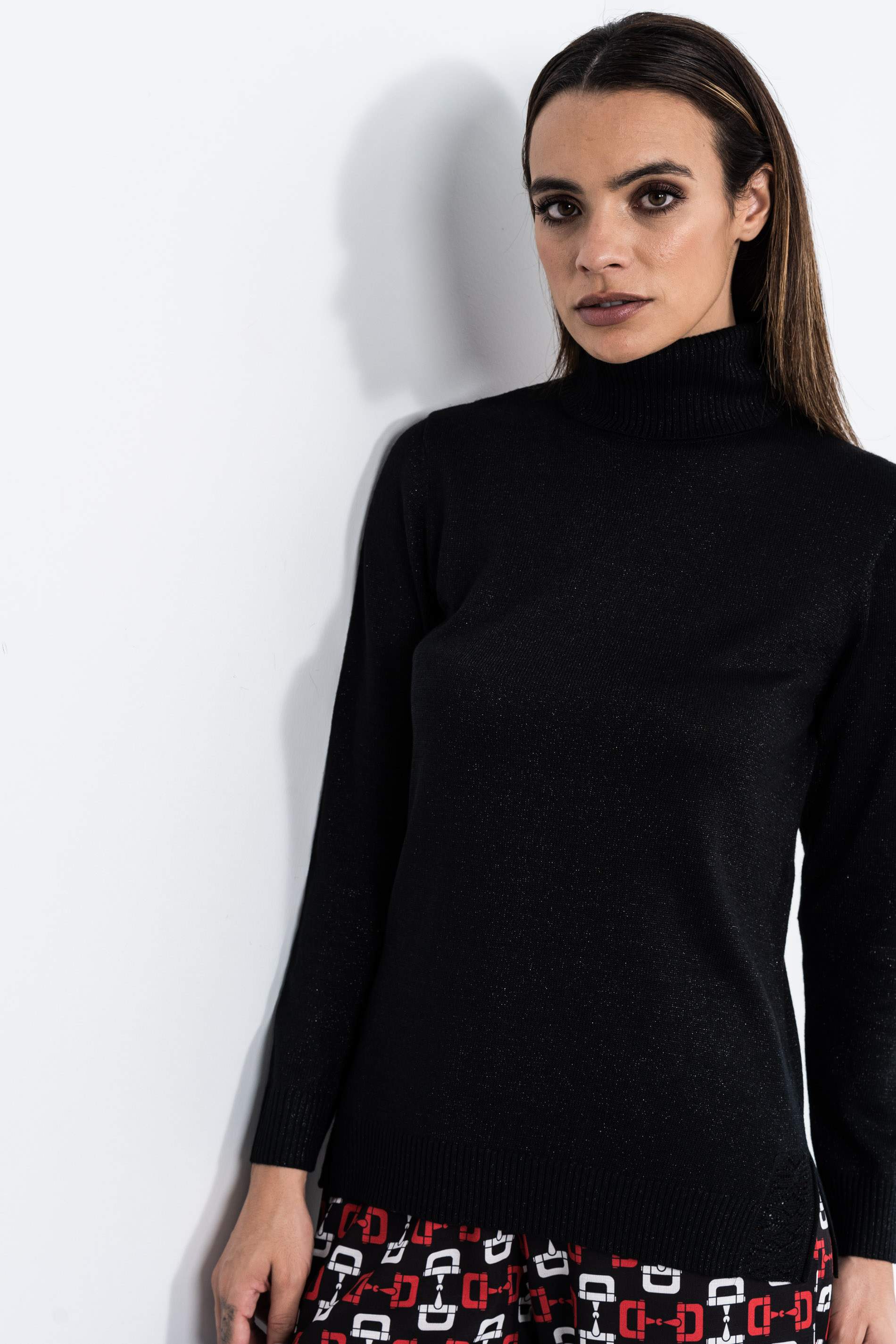 JERSEY C/CISNE LUREX NEGRO