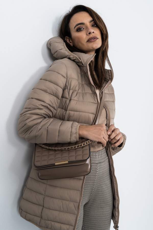 PANTALON PUNTO JACQUARD TOPOS BEIGE