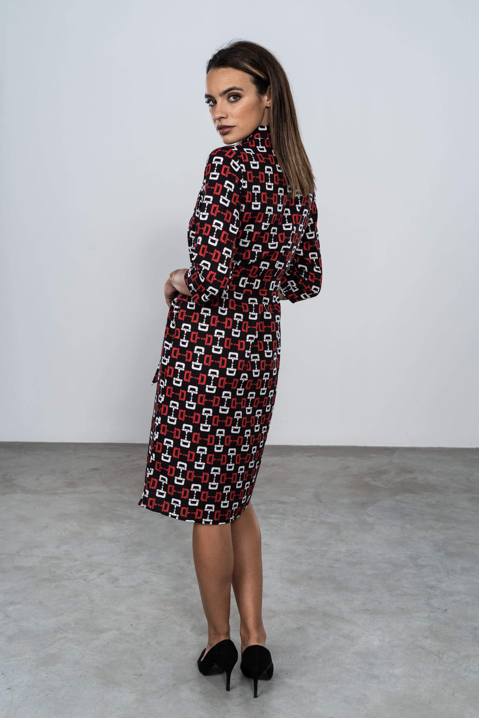 VESTIDO CAMISERO ESTAMPADO ESTRIBOS