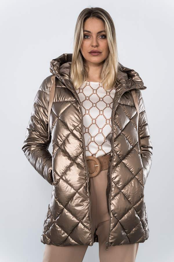 PARKA SATINADA PESPUNTE ROMBOS CHAMPAN