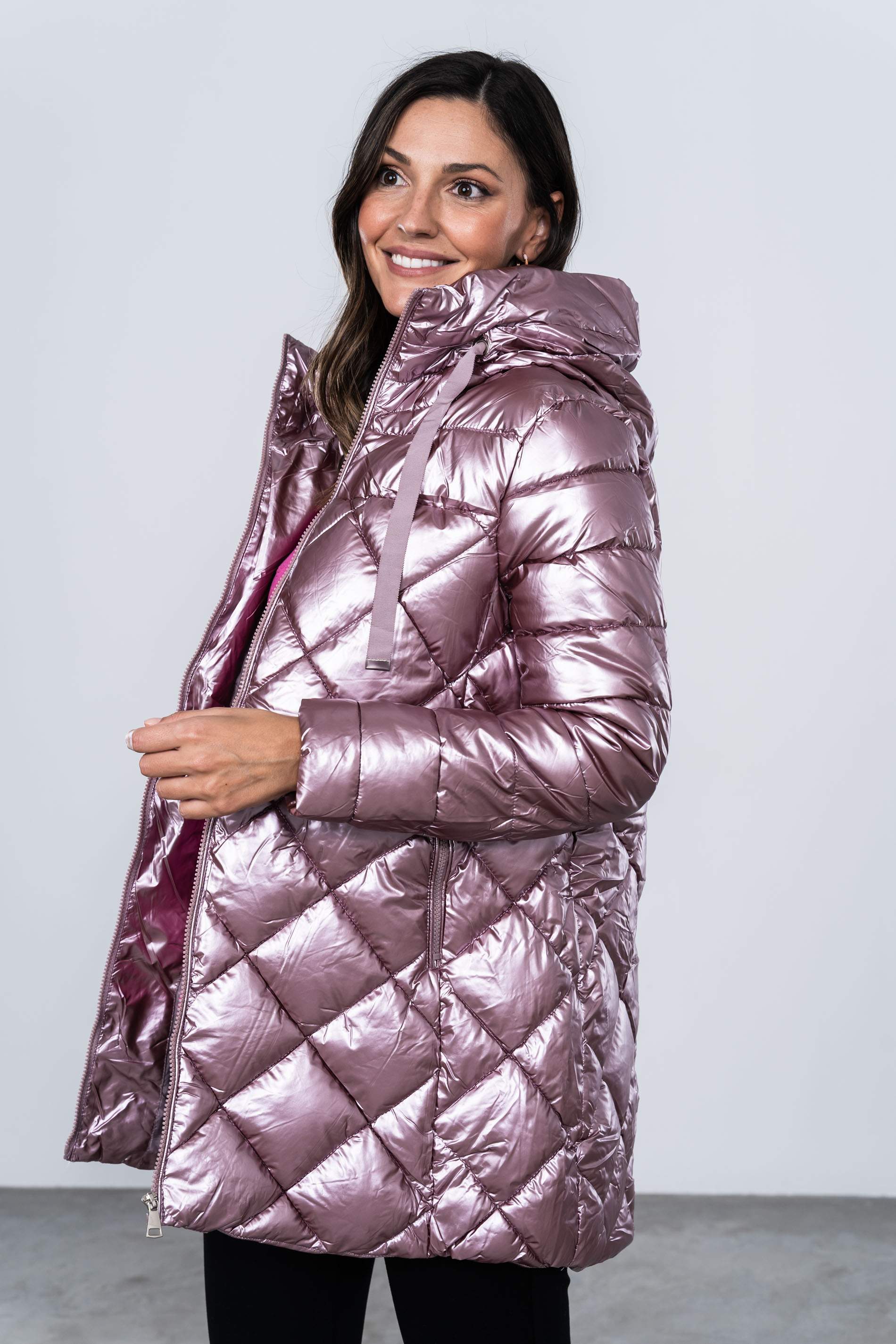 PARKA SATINADA PESPUNTE ROMBO MAQUILLAJE