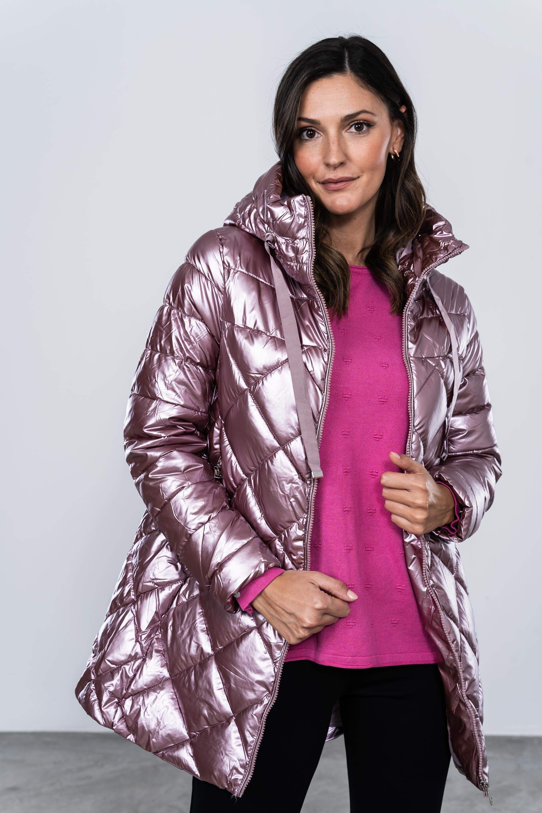 PARKA SATINADA PESPUNTE ROMBO MAQUILLAJE