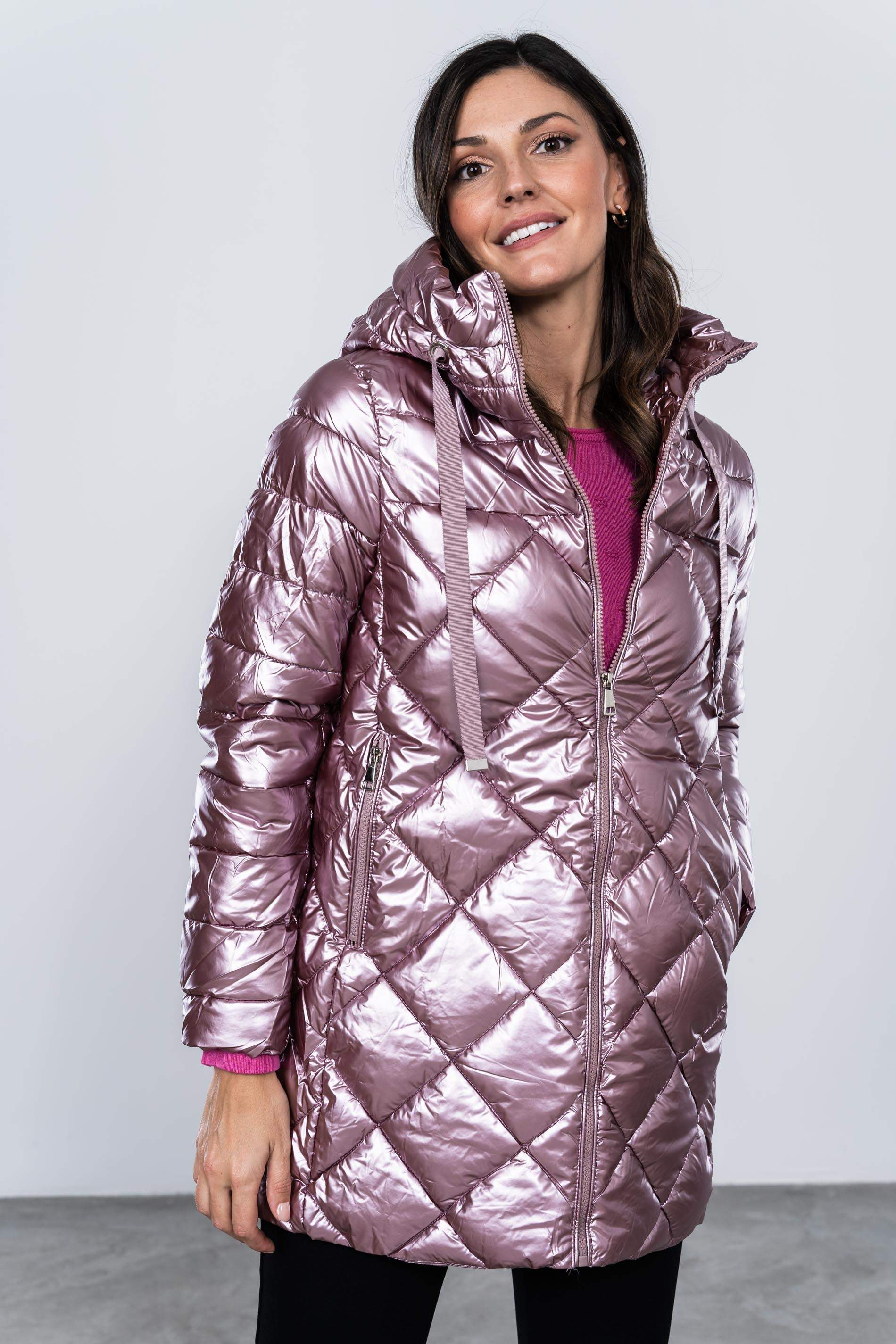 PARKA SATINADA PESPUNTE ROMBO MAQUILLAJE