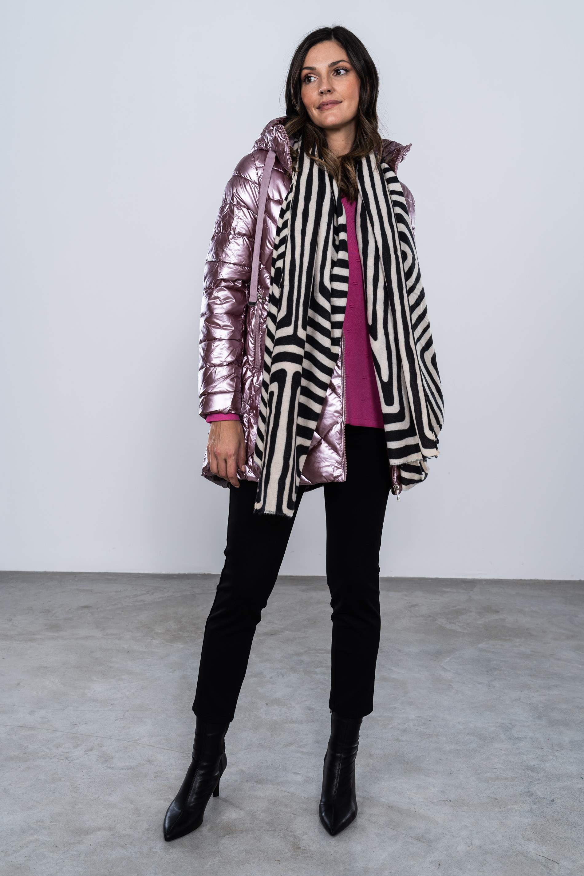 PARKA SATINADA PESPUNTE ROMBO MAQUILLAJE