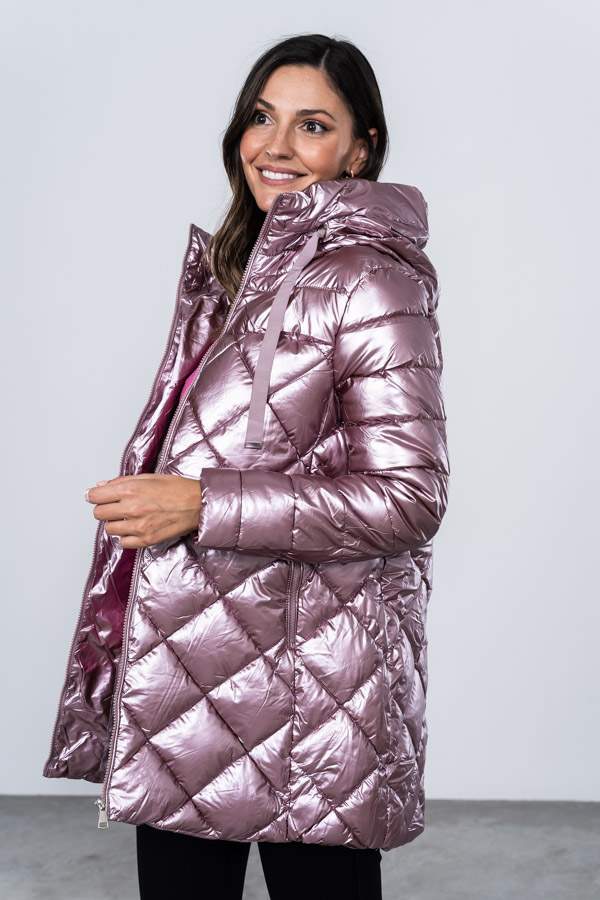 PARKA SATINADA PESPUNTE ROMBO MAQUILLAJE