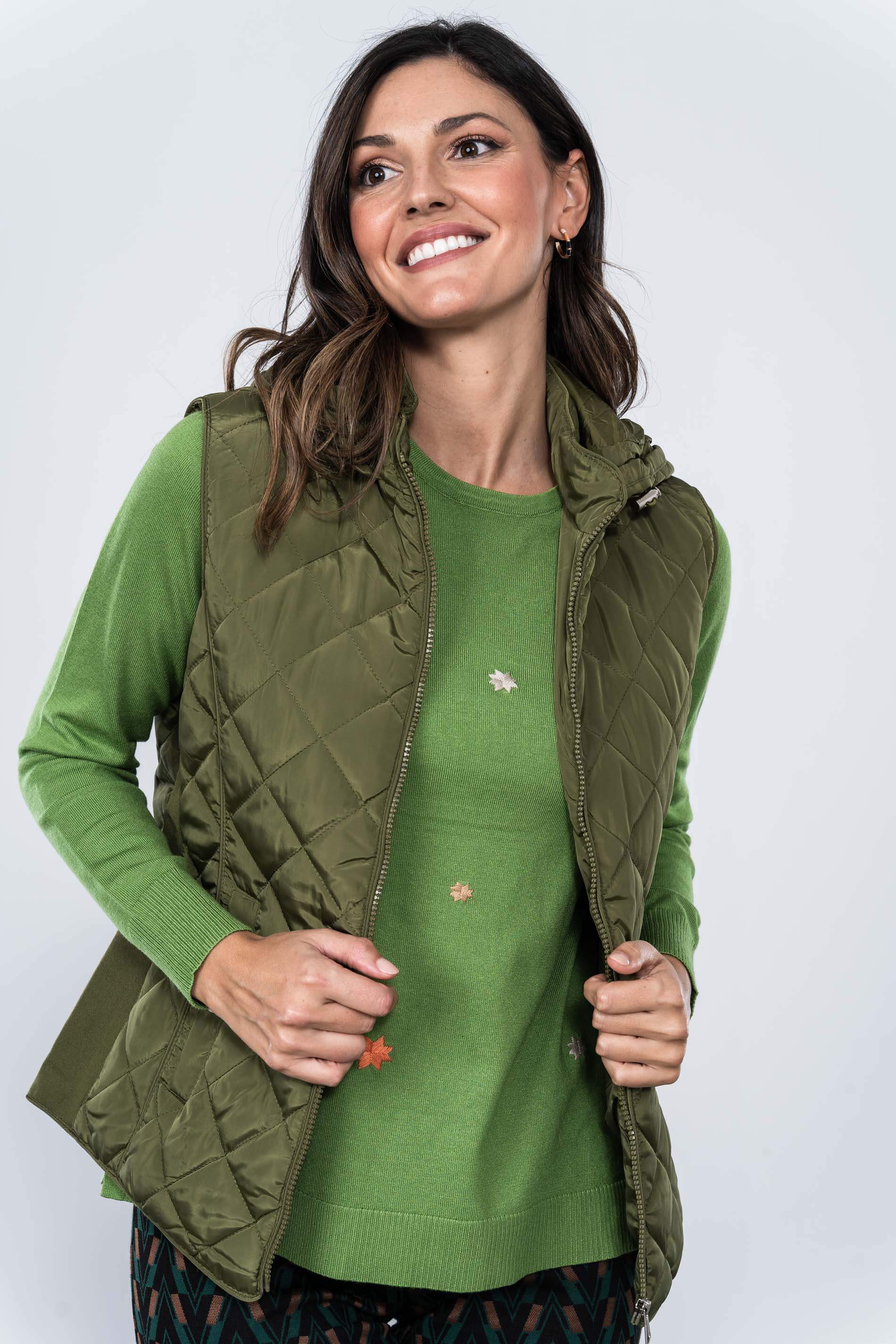 CHALECO  GOMA LATERAL ROMBOS KAKI