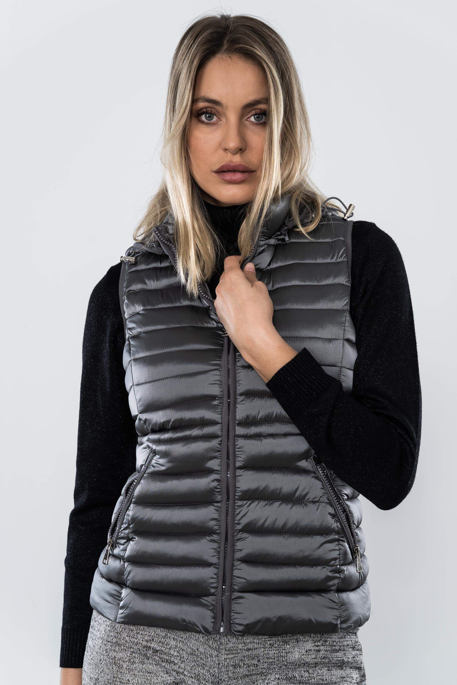 CHALECO AJUSTE CINTURA GRIS