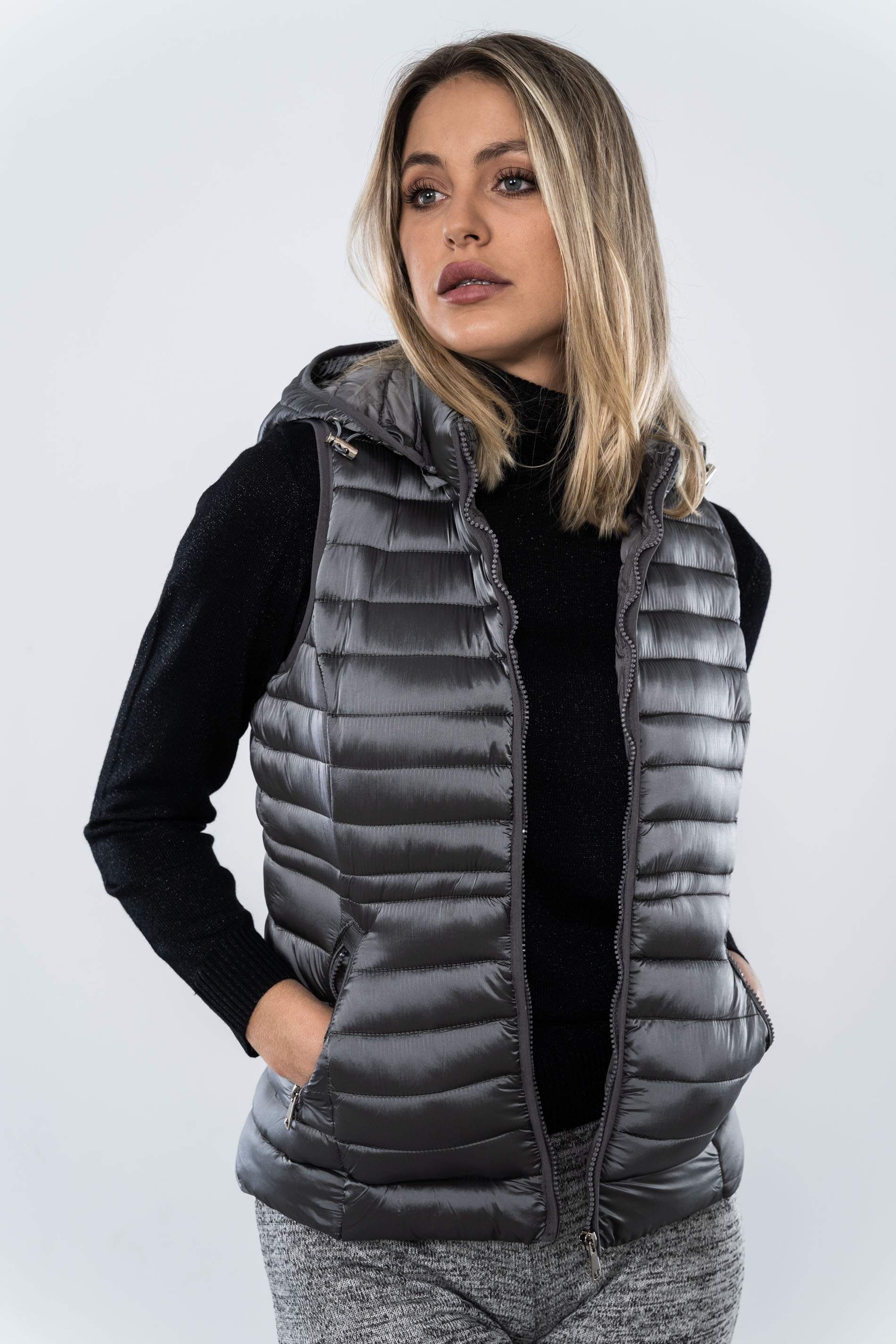 CHALECO AJUSTE CINTURA GRIS