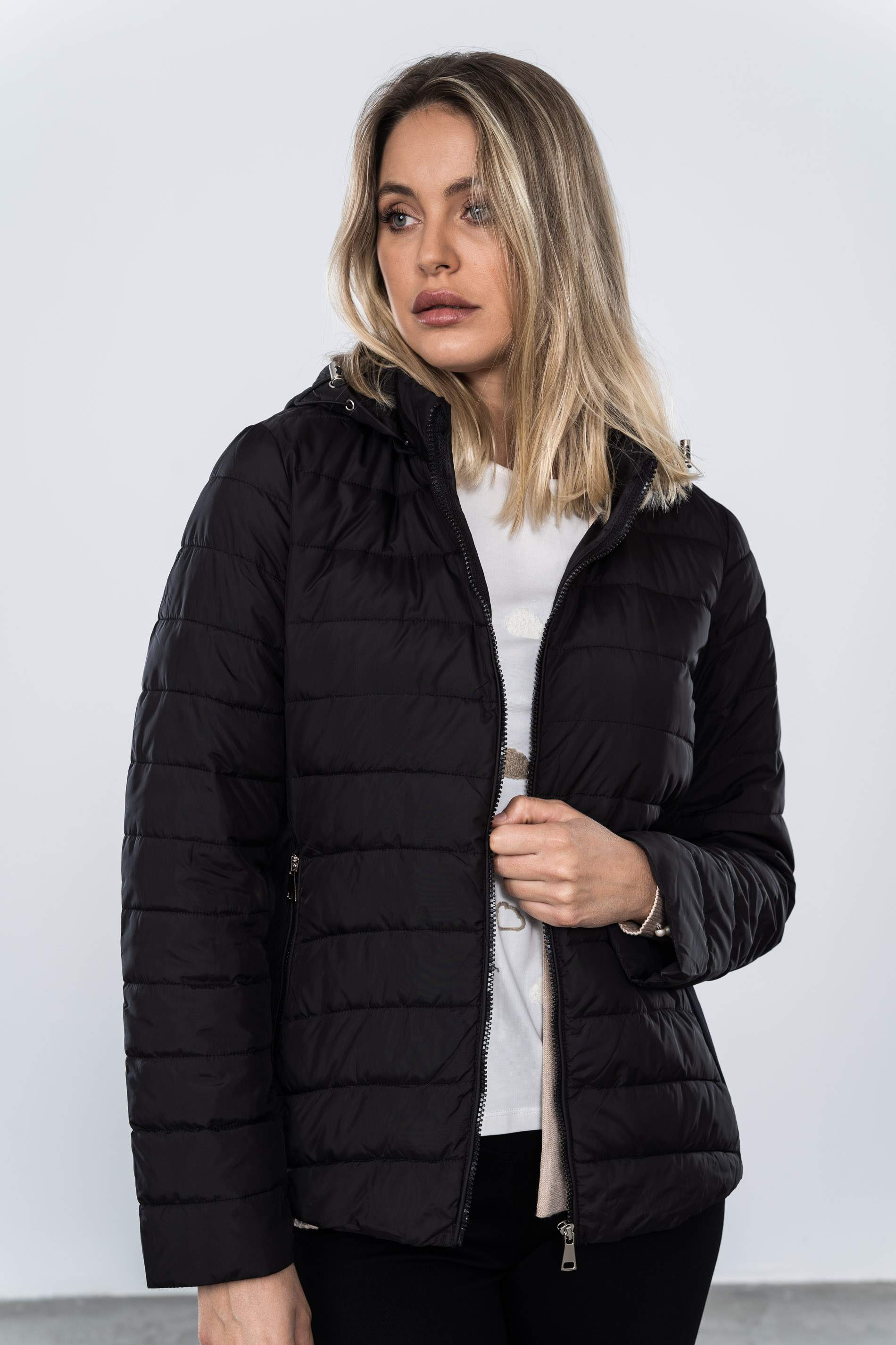 PARKA COSTADILLO GOMA NEGRO