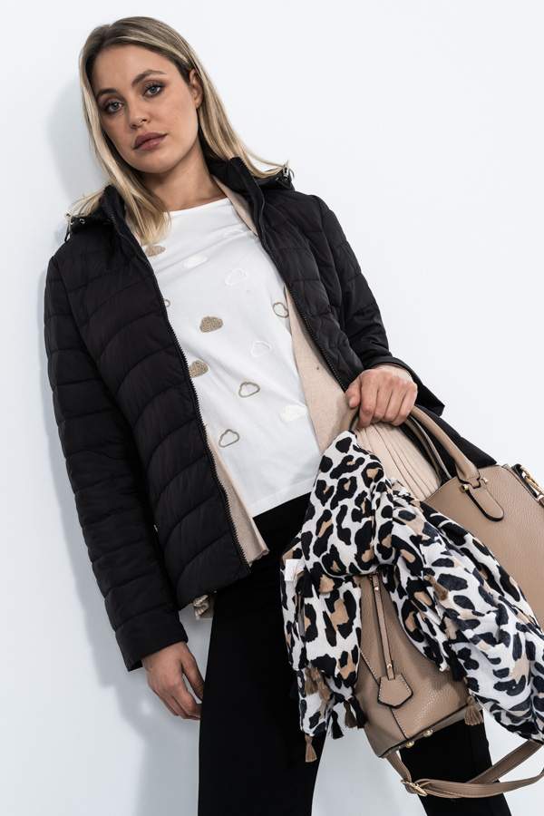 PARKA COSTADILLO GOMA NEGRO