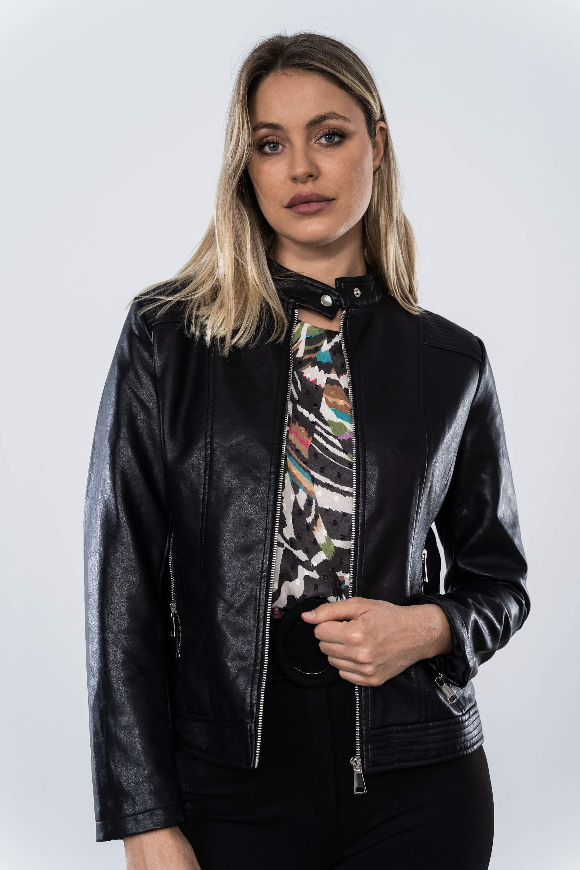 CAZADORA POLIPIEL NEGRO