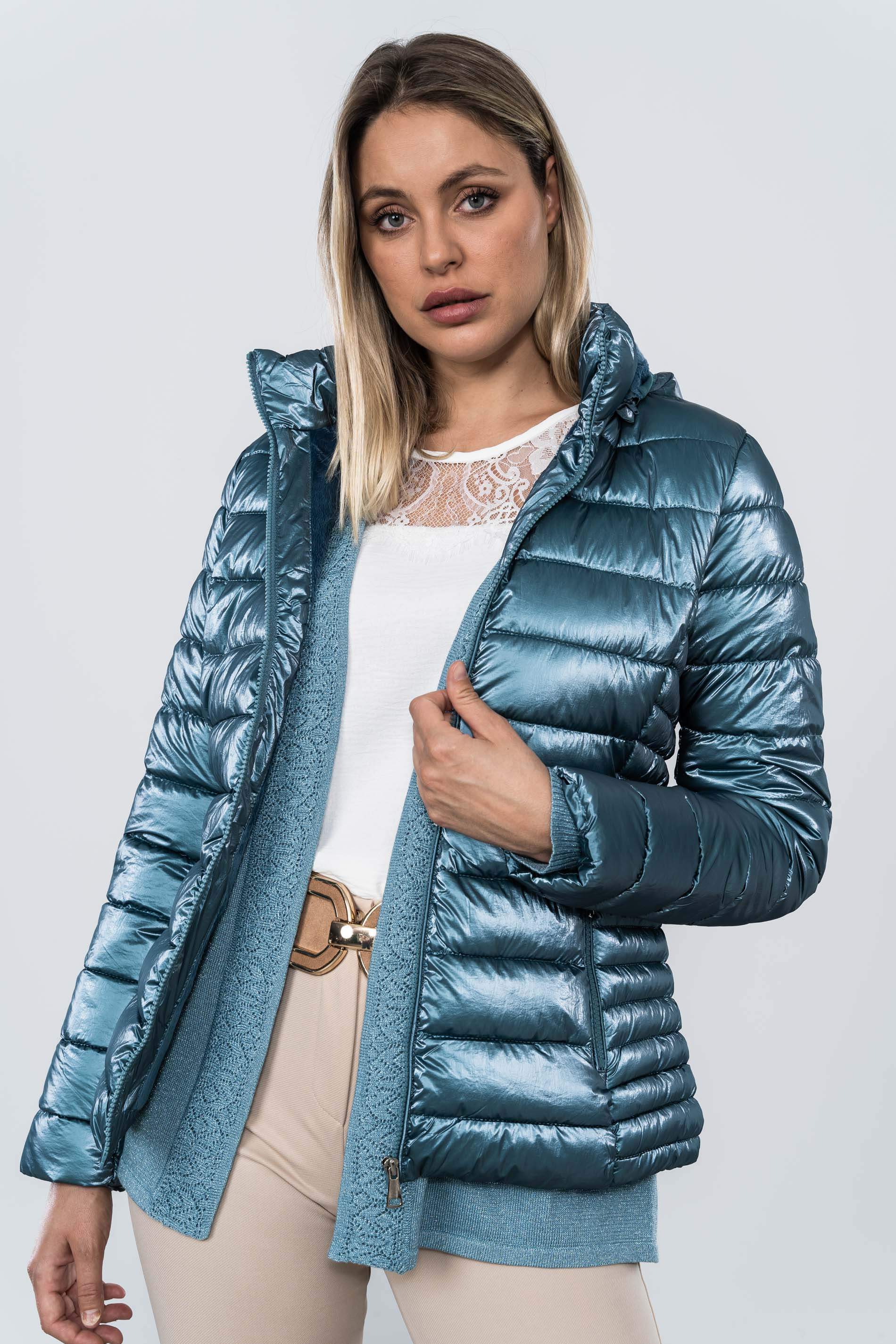 PARKA COSTADILLO SATINADA AZUL