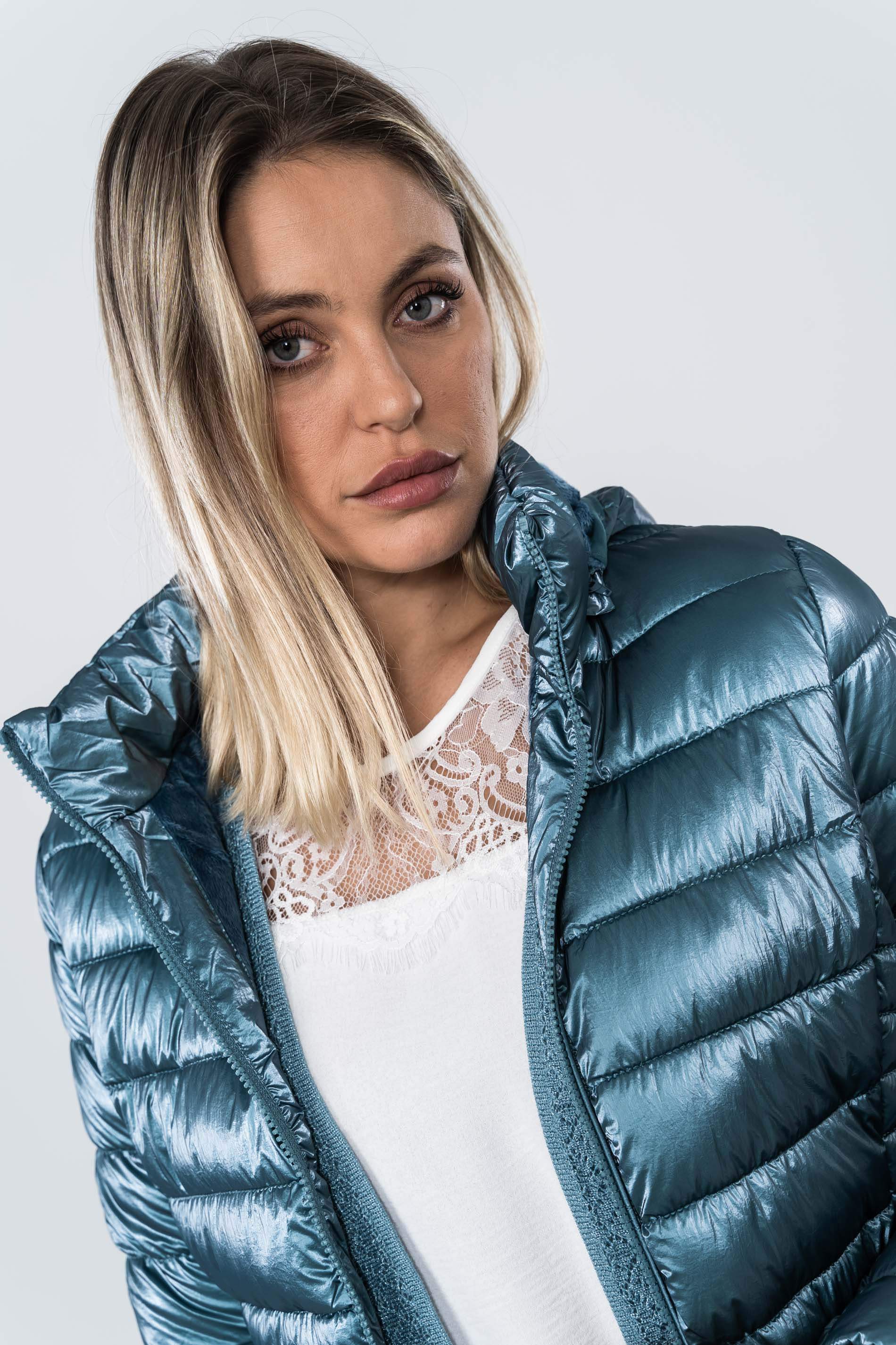 PARKA COSTADILLO SATINADA AZUL