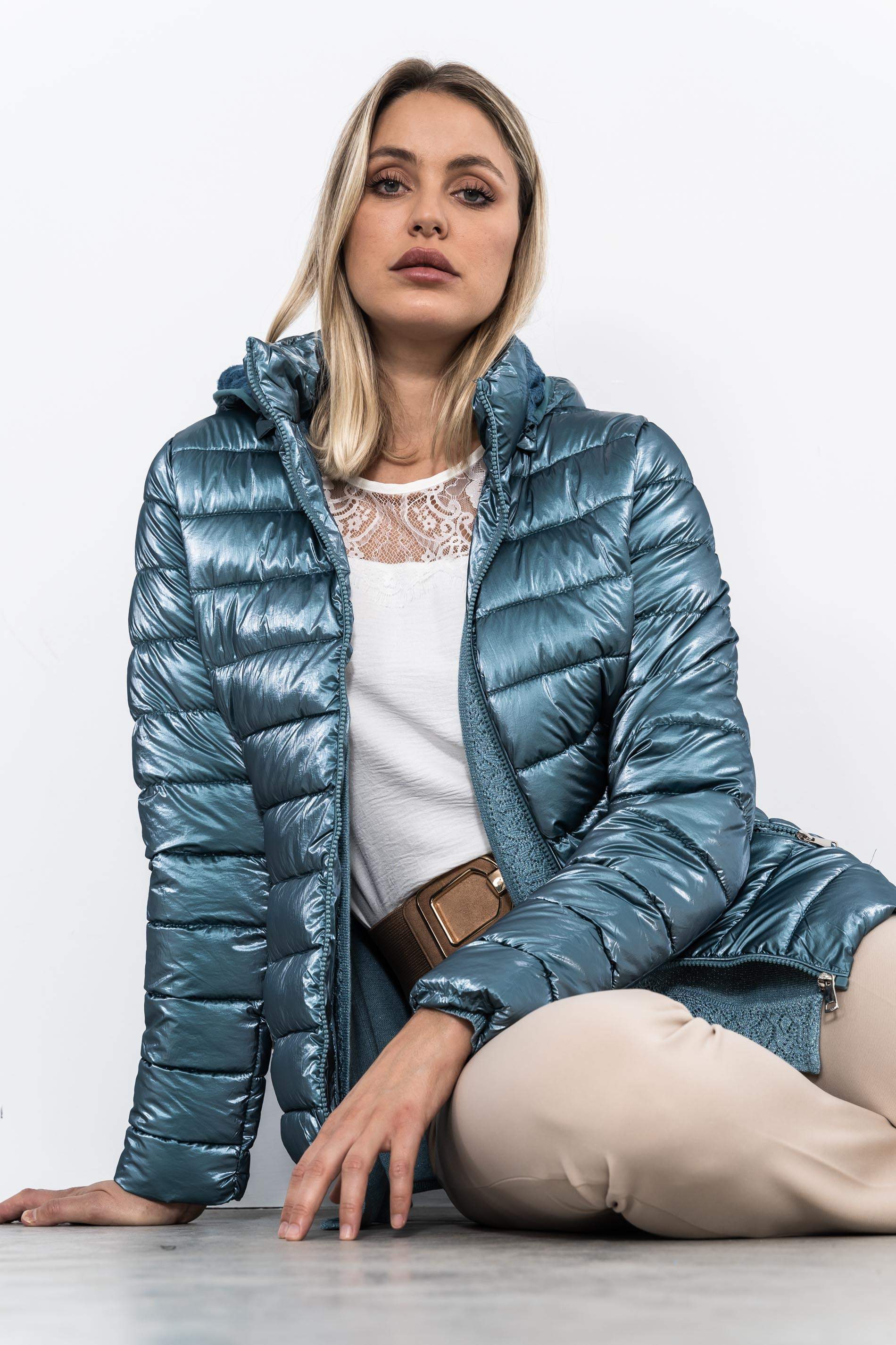 PARKA COSTADILLO SATINADA AZUL