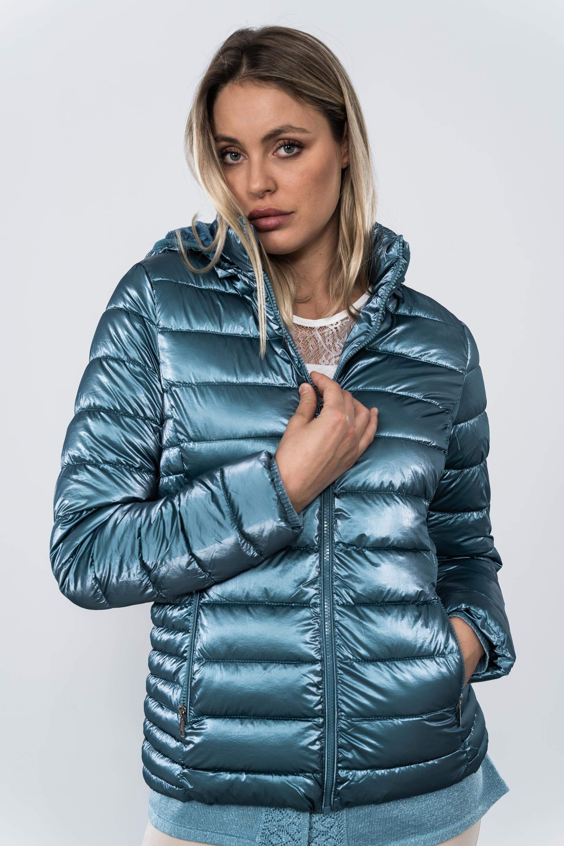 PARKA COSTADILLO SATINADA AZUL