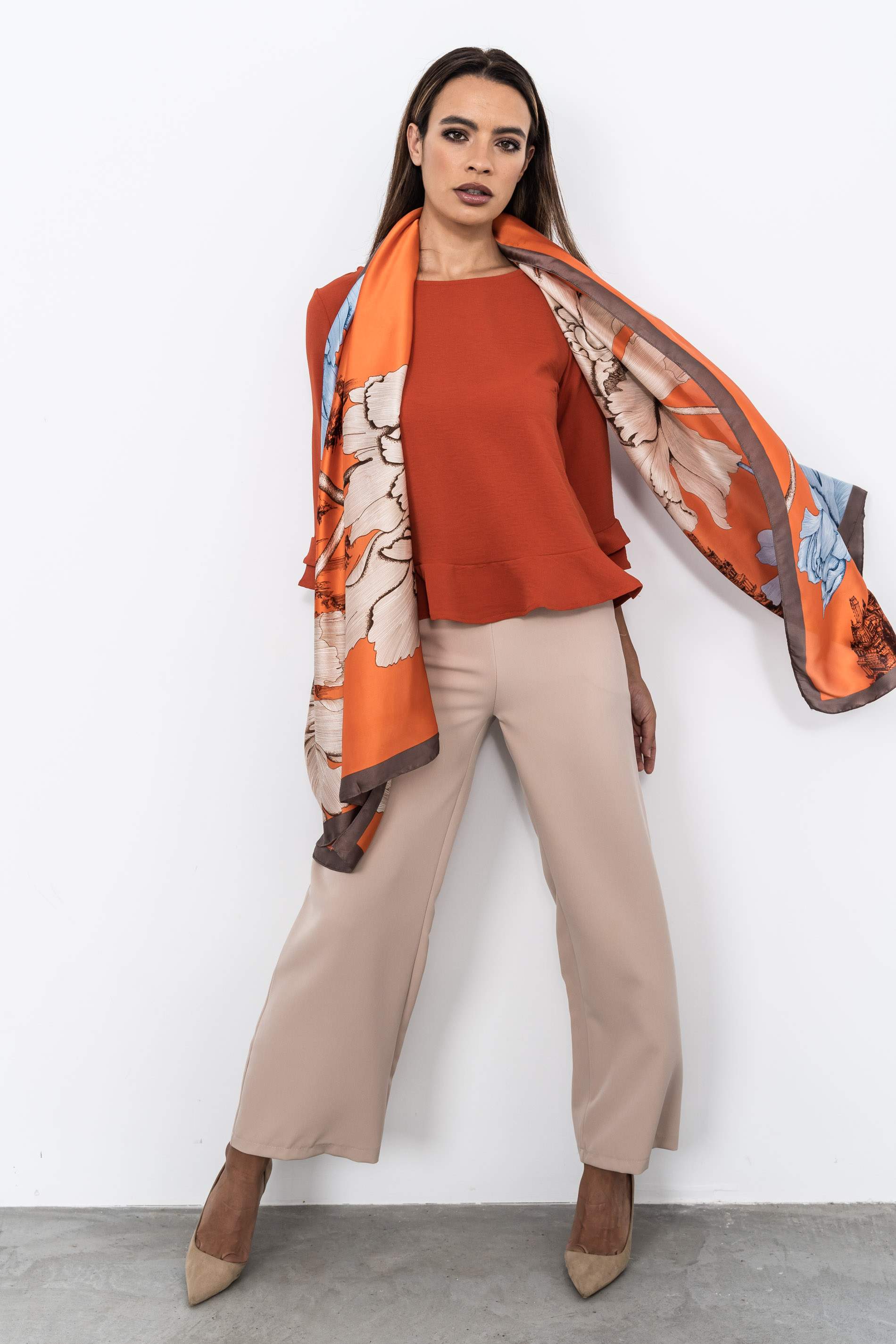 FOULARD EFECTO SEDA FLOR