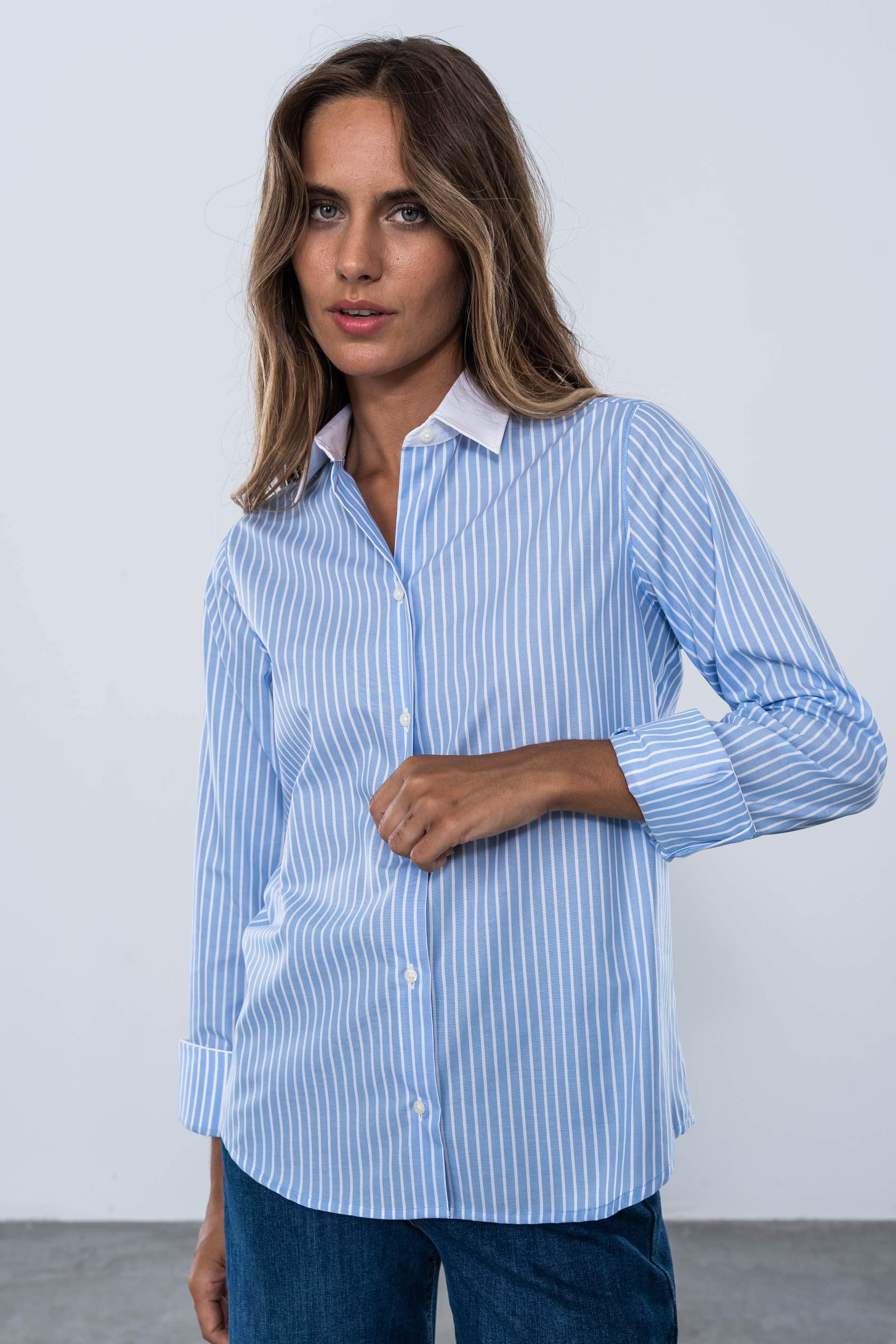 CAMISA CONTRASTE RAYAS