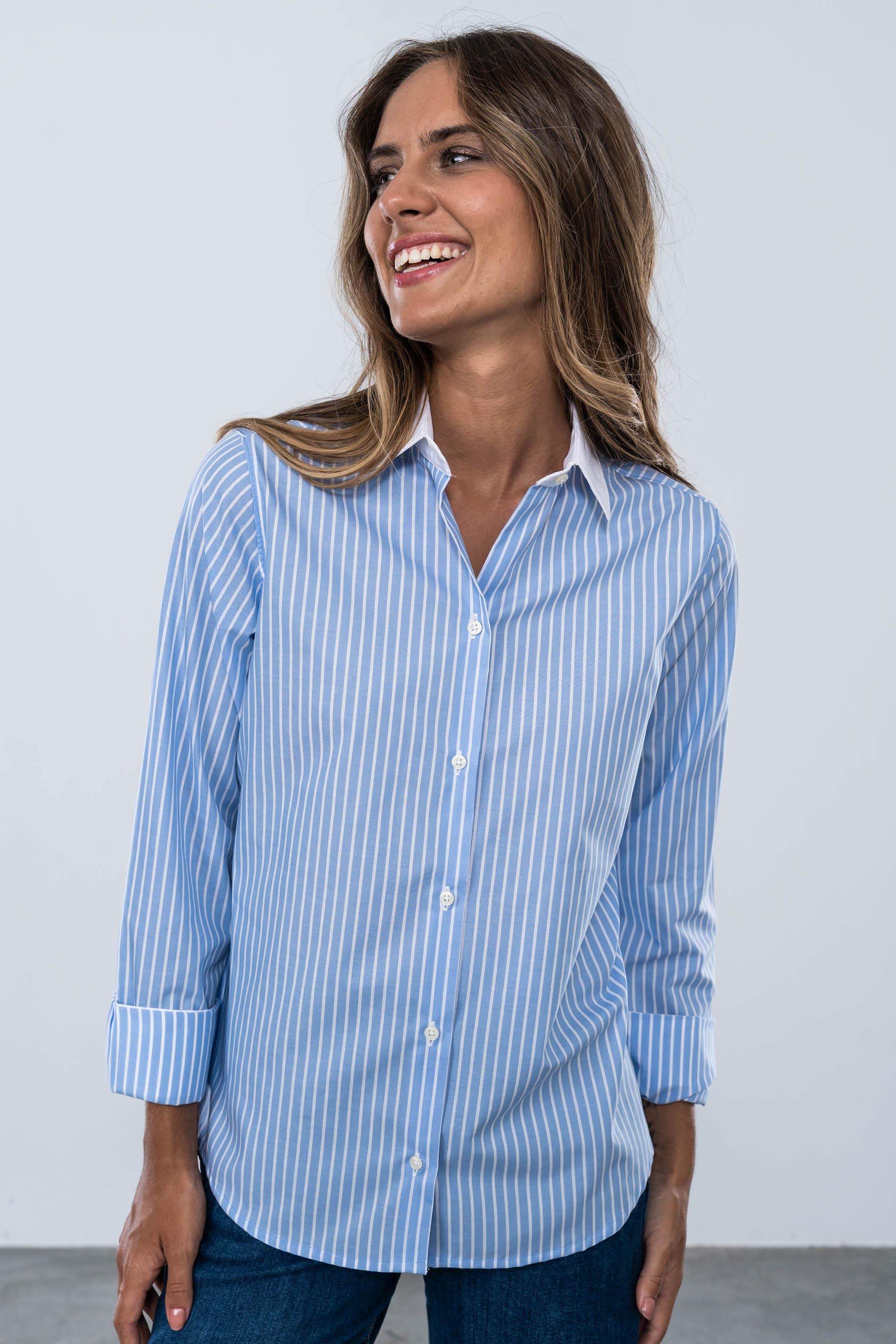 CAMISA CONTRASTE RAYAS