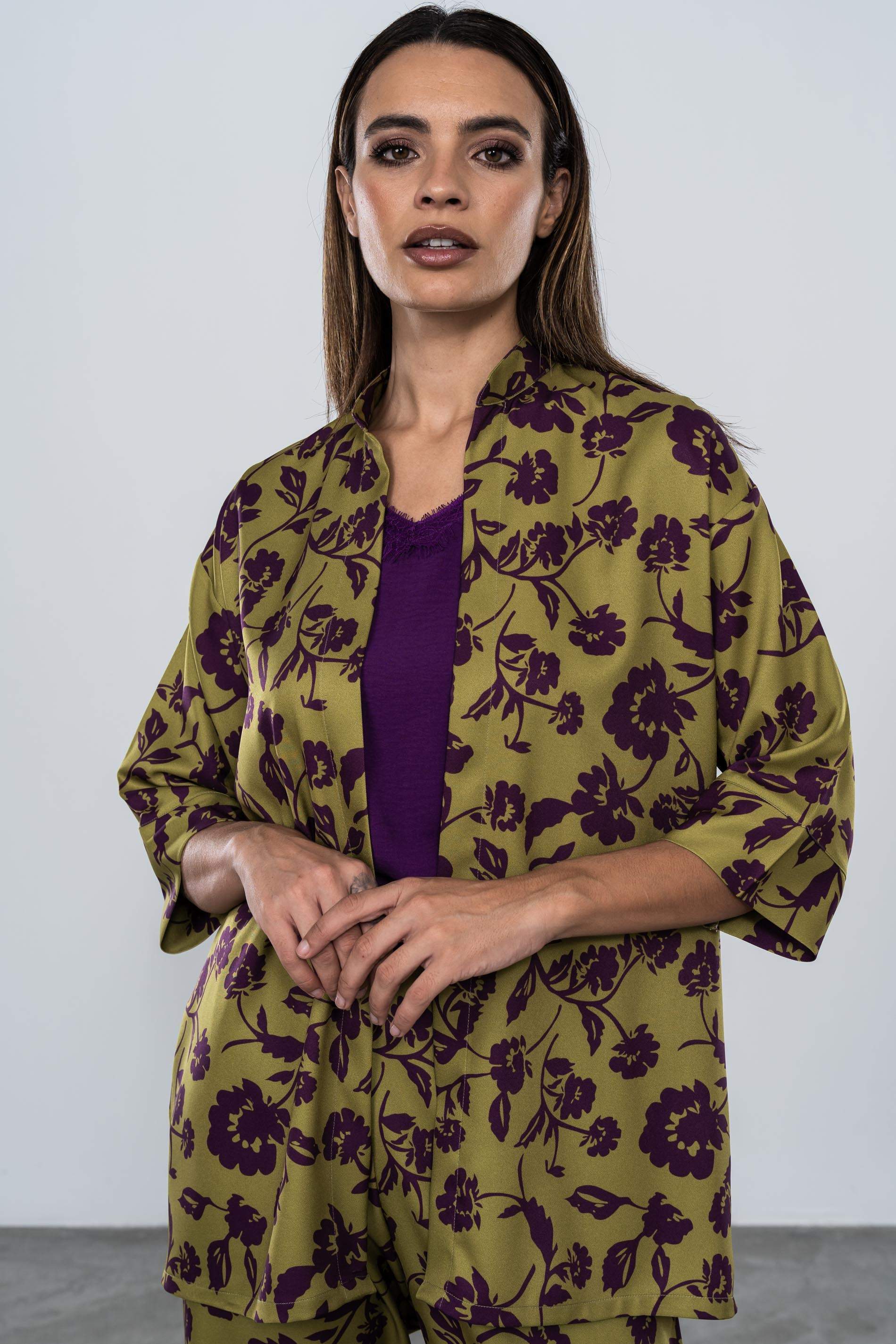 CHAQUETA HOLGADA SILUETA FLOR