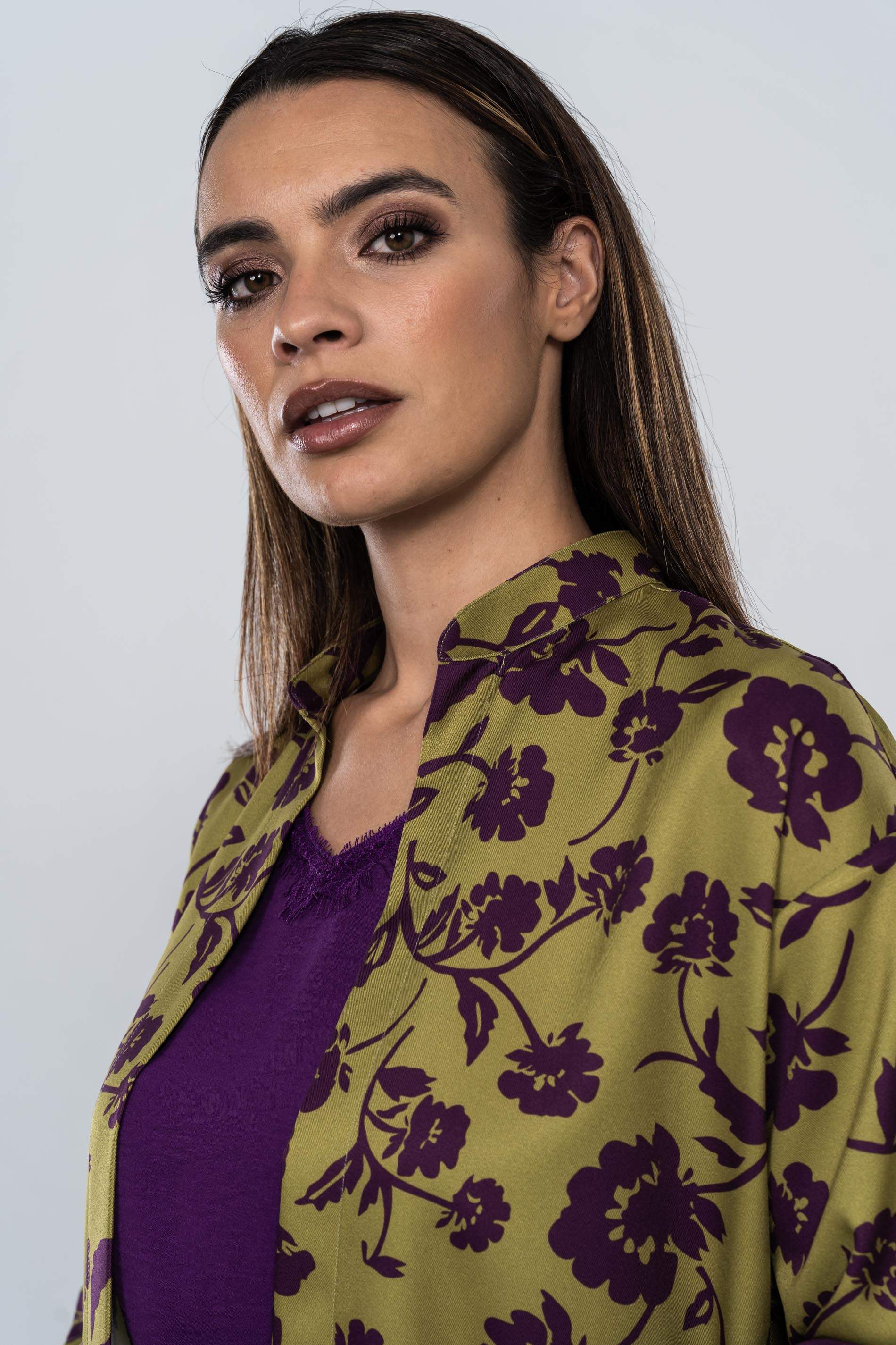 CHAQUETA HOLGADA SILUETA FLOR